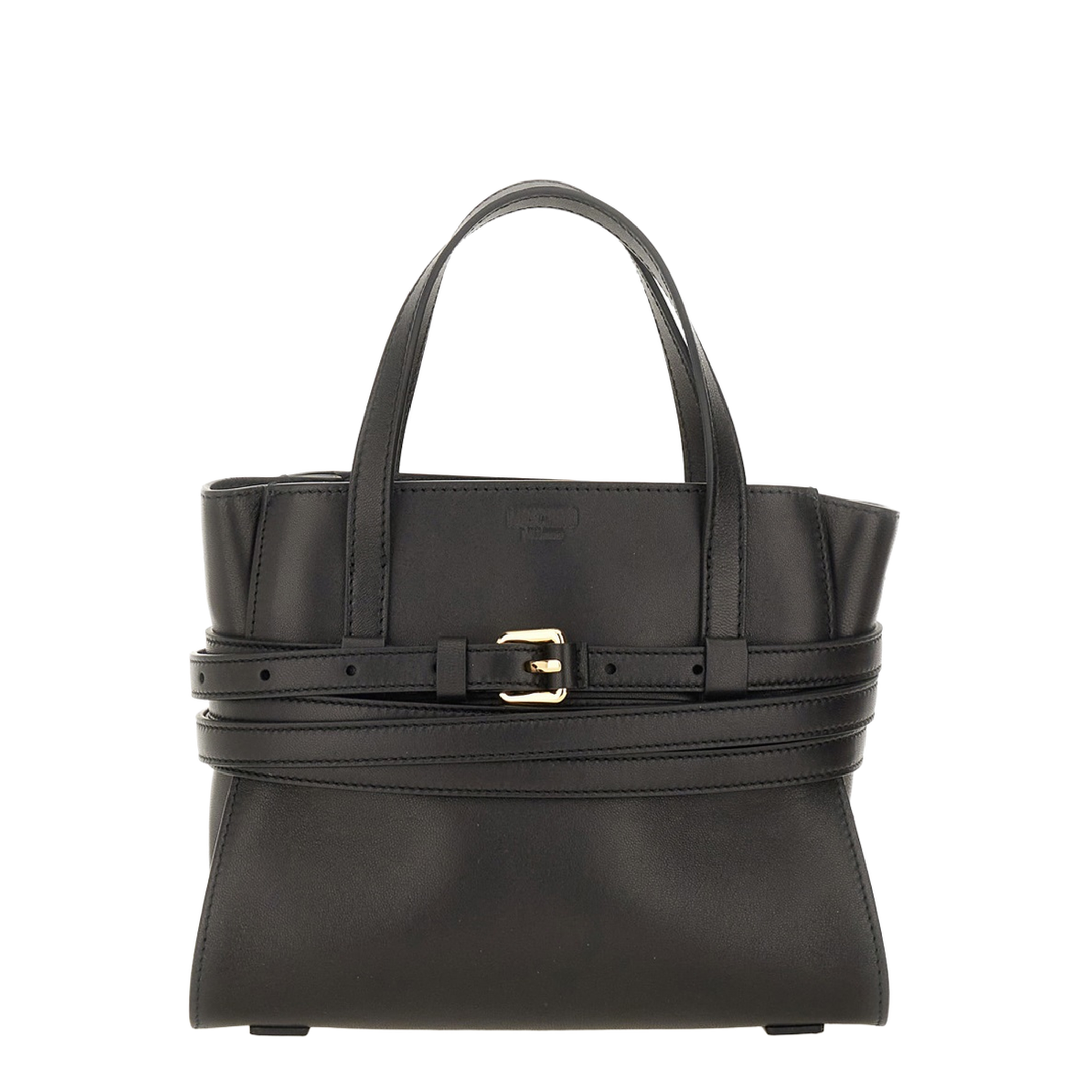 Tie Me Small Nappa Leather Handbag - Black - Image 1