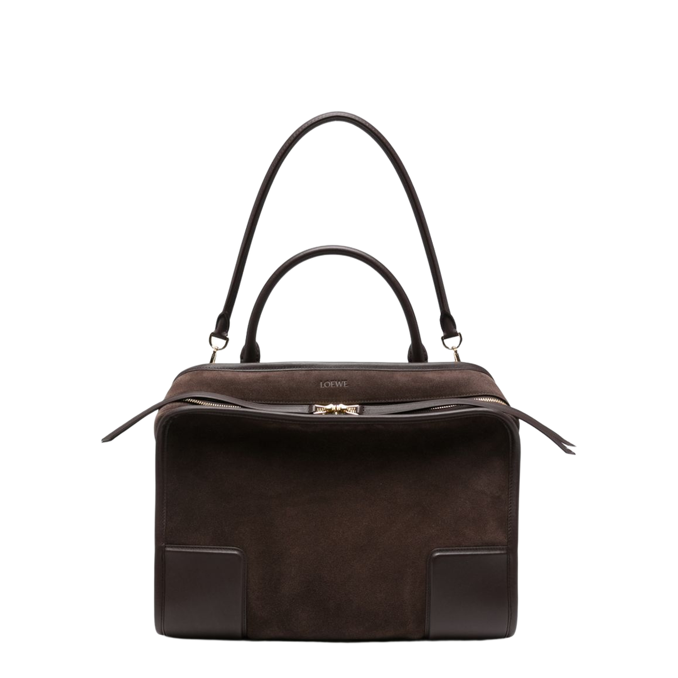 Amazona 180 Suede Top Handle Bag - Dark Chestnut - Image 1