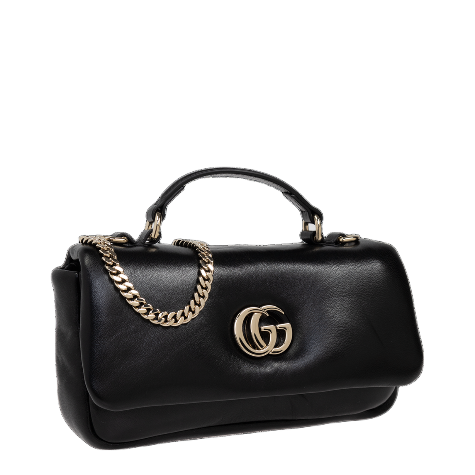 GG Milano Small GG Embossed Puffy Leather Top Handle Bag - Black - Image 4