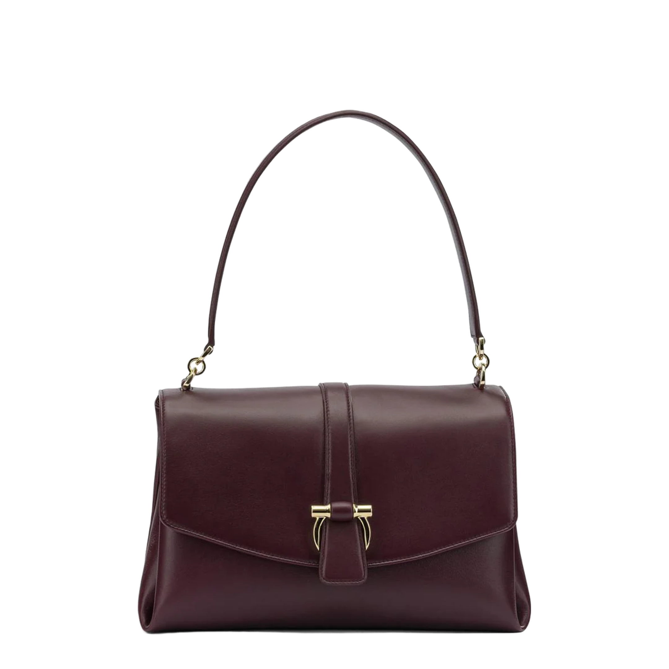 Gancini Soft Medium Calfskin Handbag - Claret - Image 1