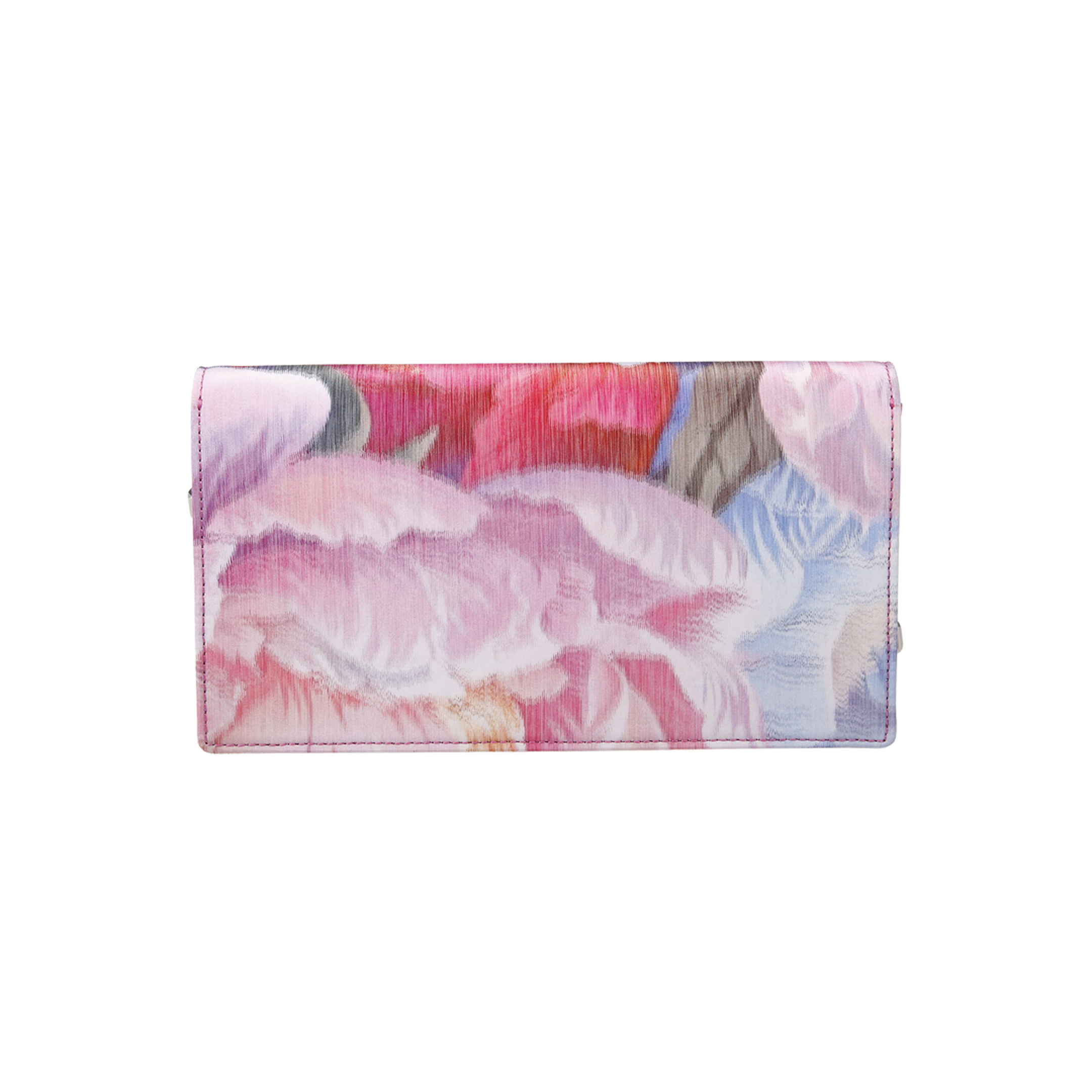 Bettina Clutch Peonies Printed Chiné Fabric Multicolor - Image 2