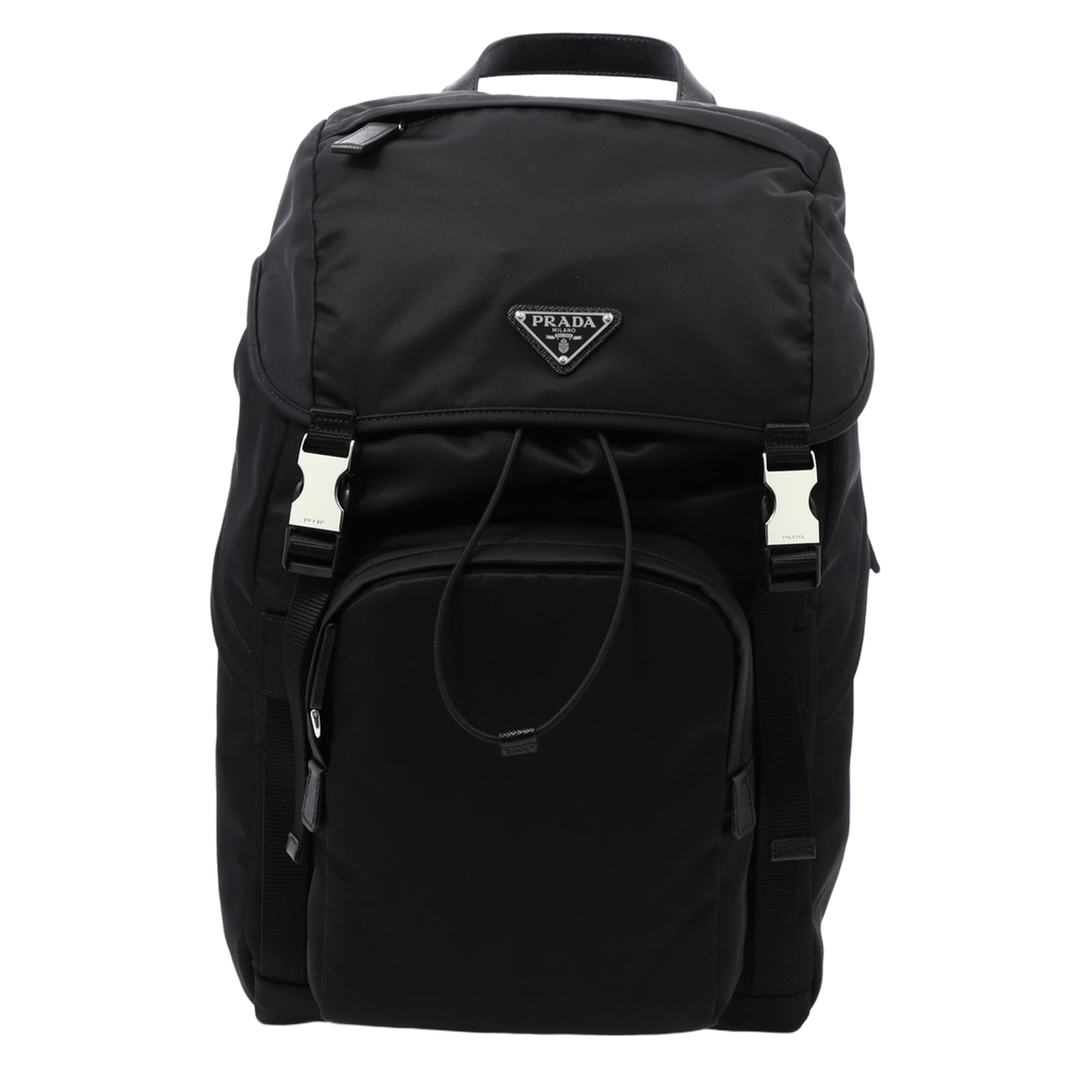 Re-Nylon Saffiano Leather Backpack - Black - Image 1