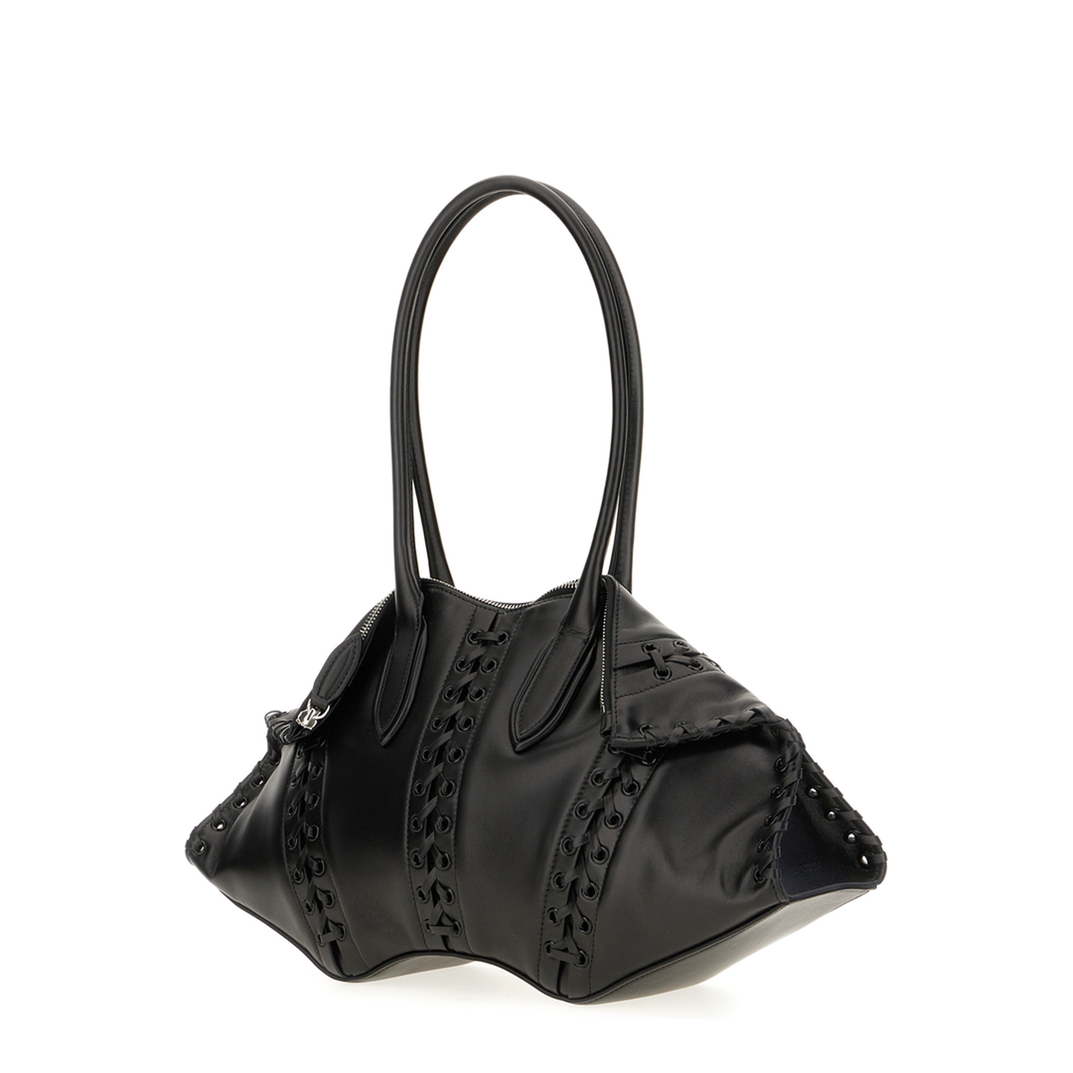 Manta Leather Shoulder Bag - Black - Image 2