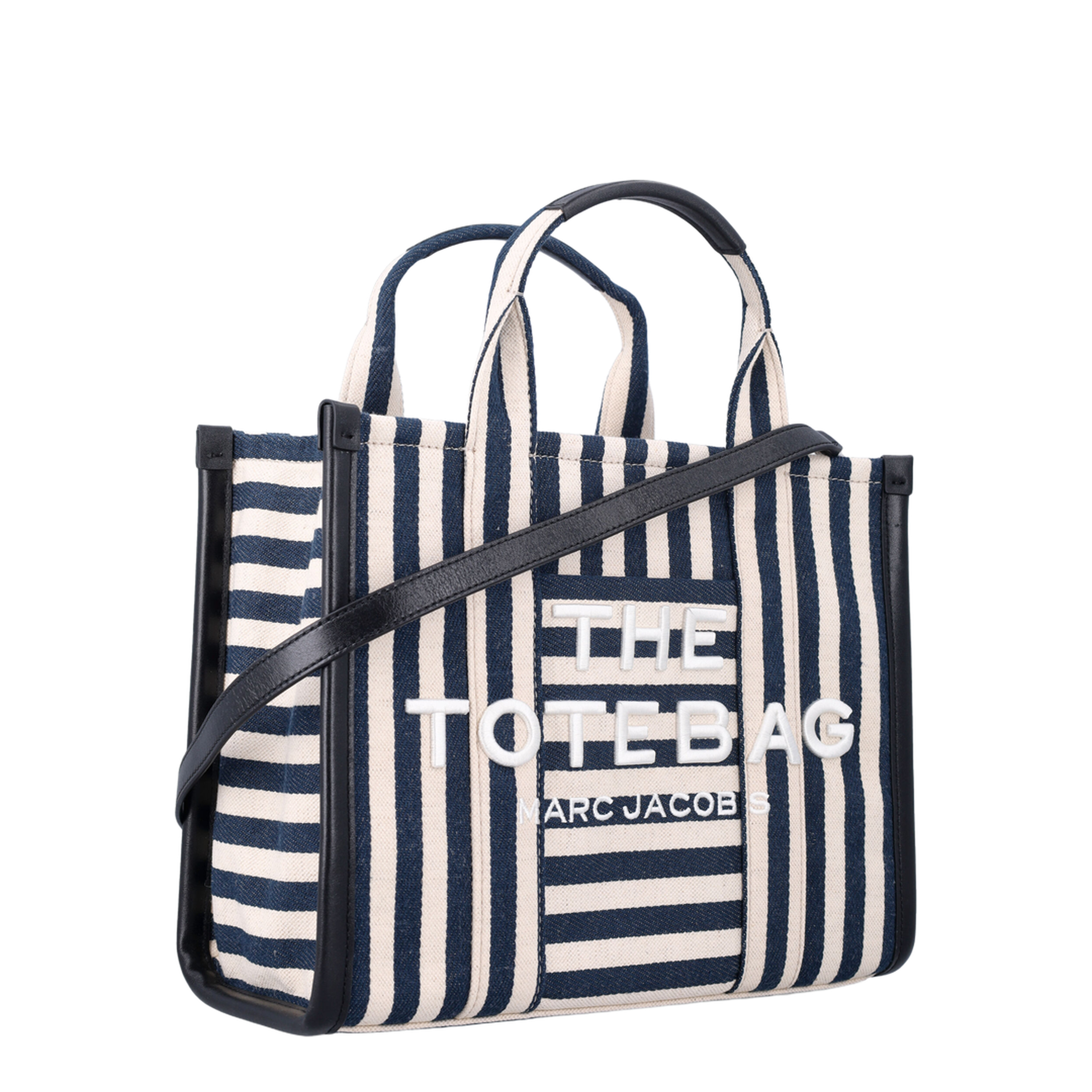 The Stripe Canvas Medium Canvas Tote Bag - Blue Sea Multi - Image 2
