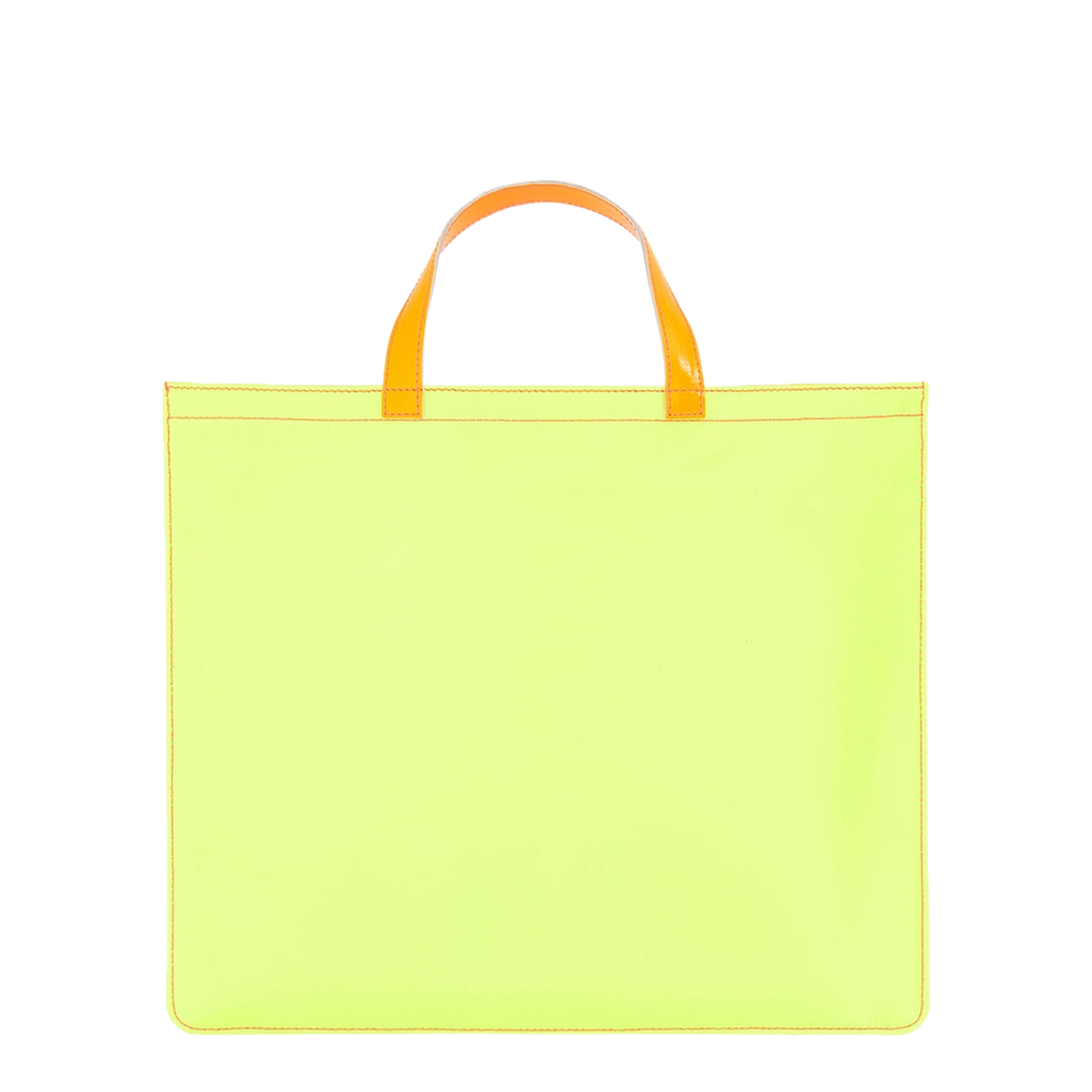Super Fluo Large Leather Tote Bag - Pink/Yellow - Image 1