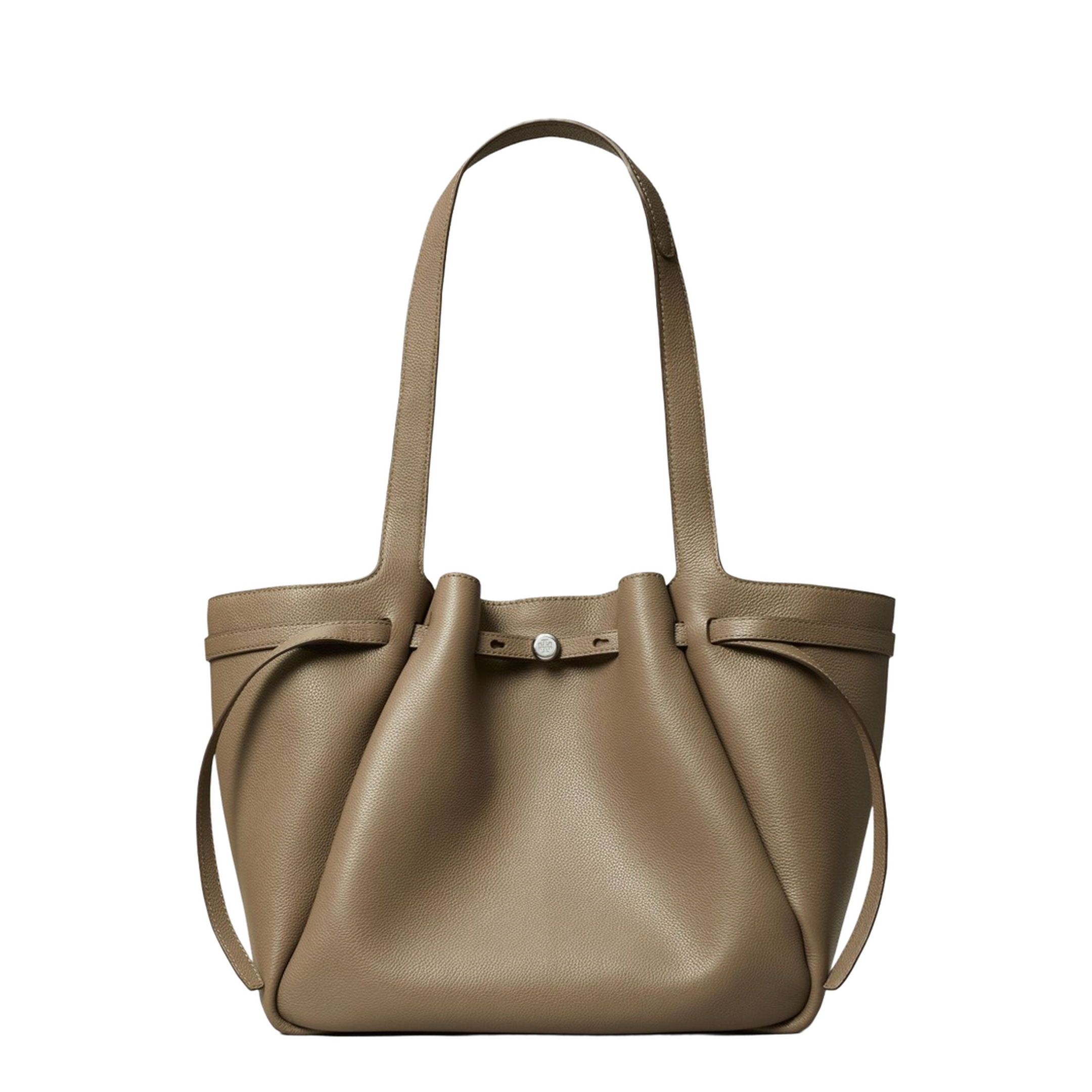 Romy Pebbled Leather Tote - Wild Mushroom - Image 1