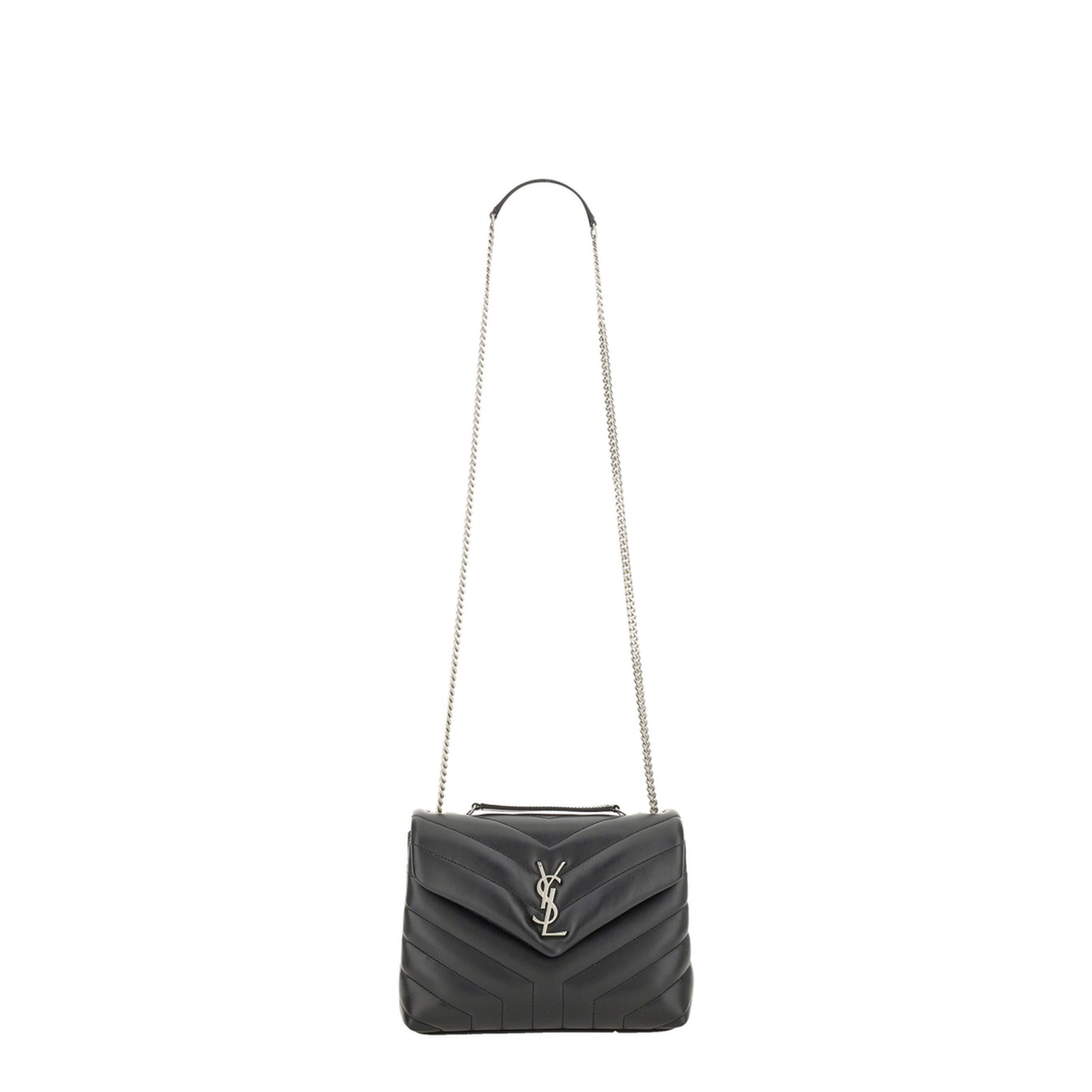 Loulou Small Leather Shoulder Bags - Black - Image 2