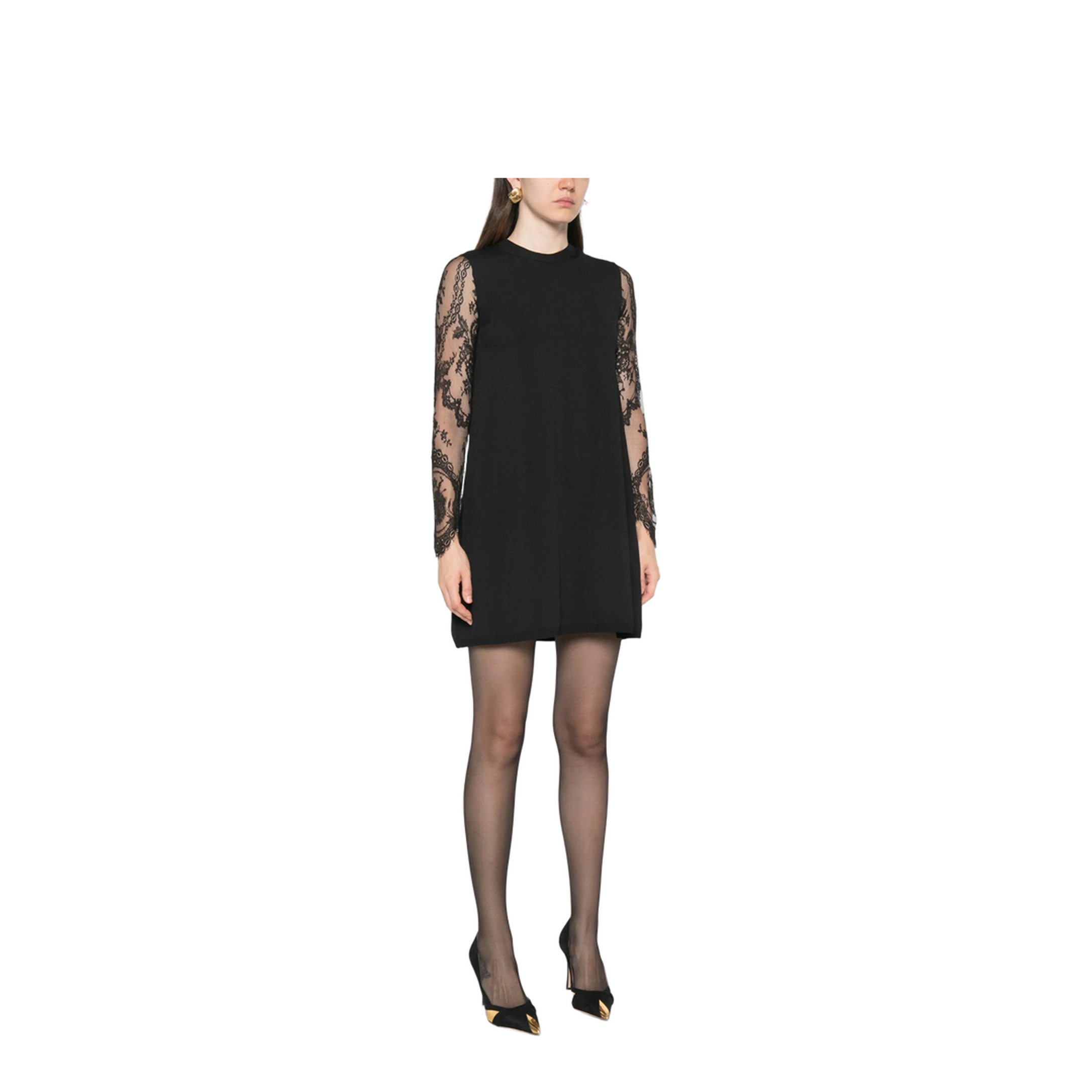 Lace-Sleeve Mini Dress - Image 5