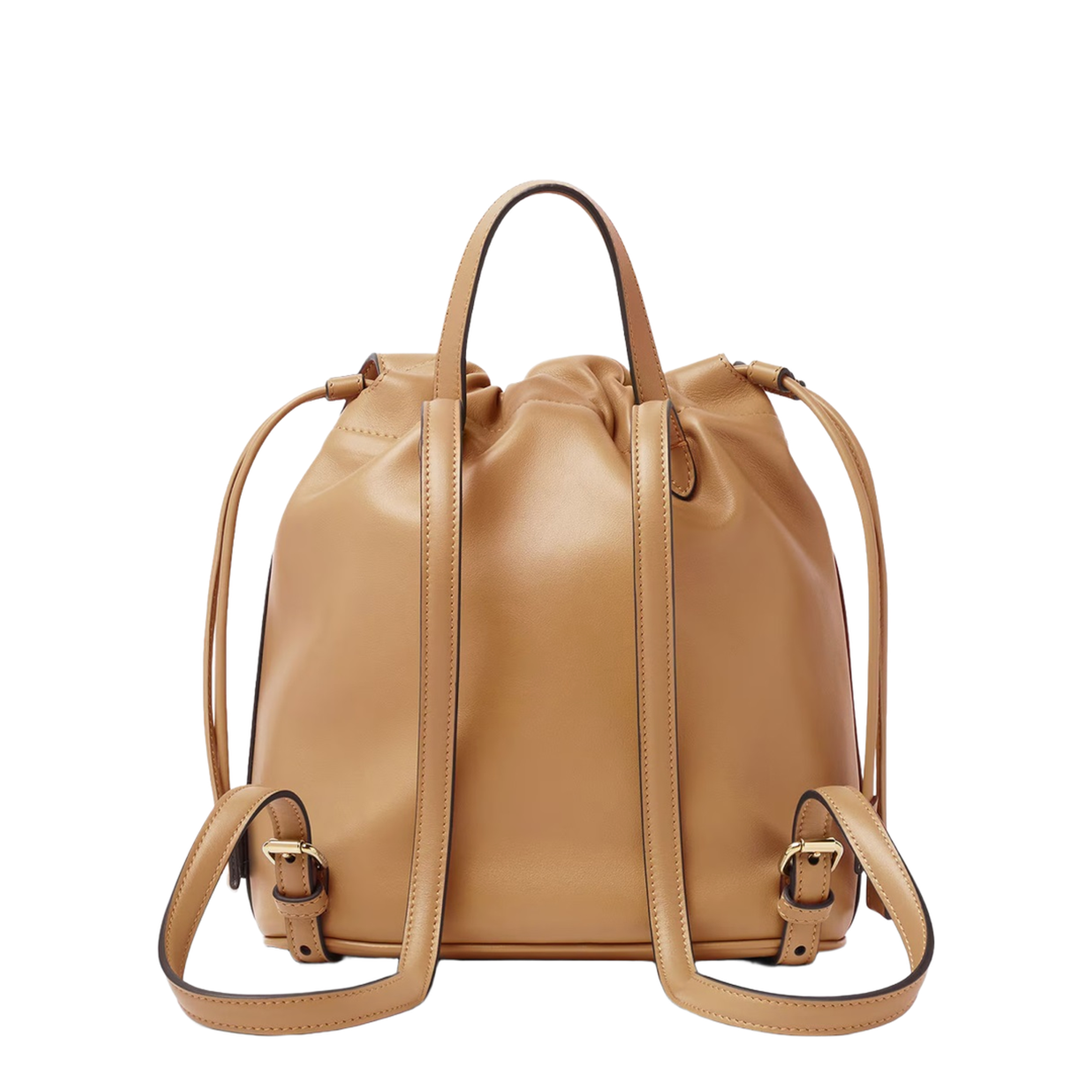 Leather Backpack Beige - Image 2