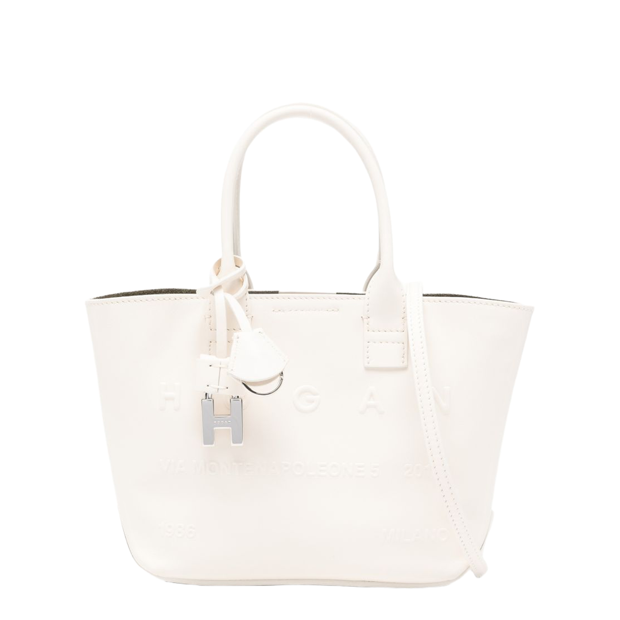 Address Mini Calf Leather Shopping Bag - Ivory - Image 1