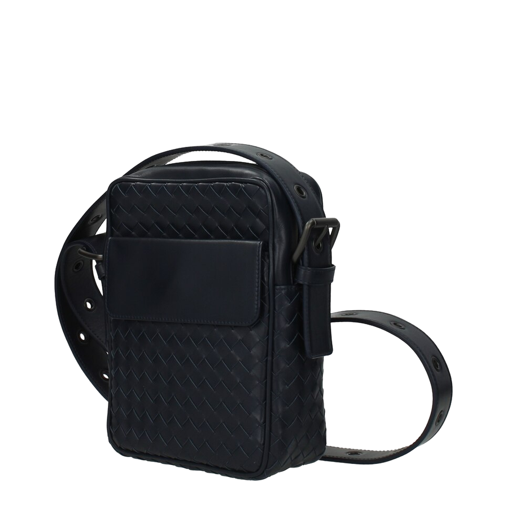 Intrecciato Small Leather Crossbody Bags - Black - Image 2
