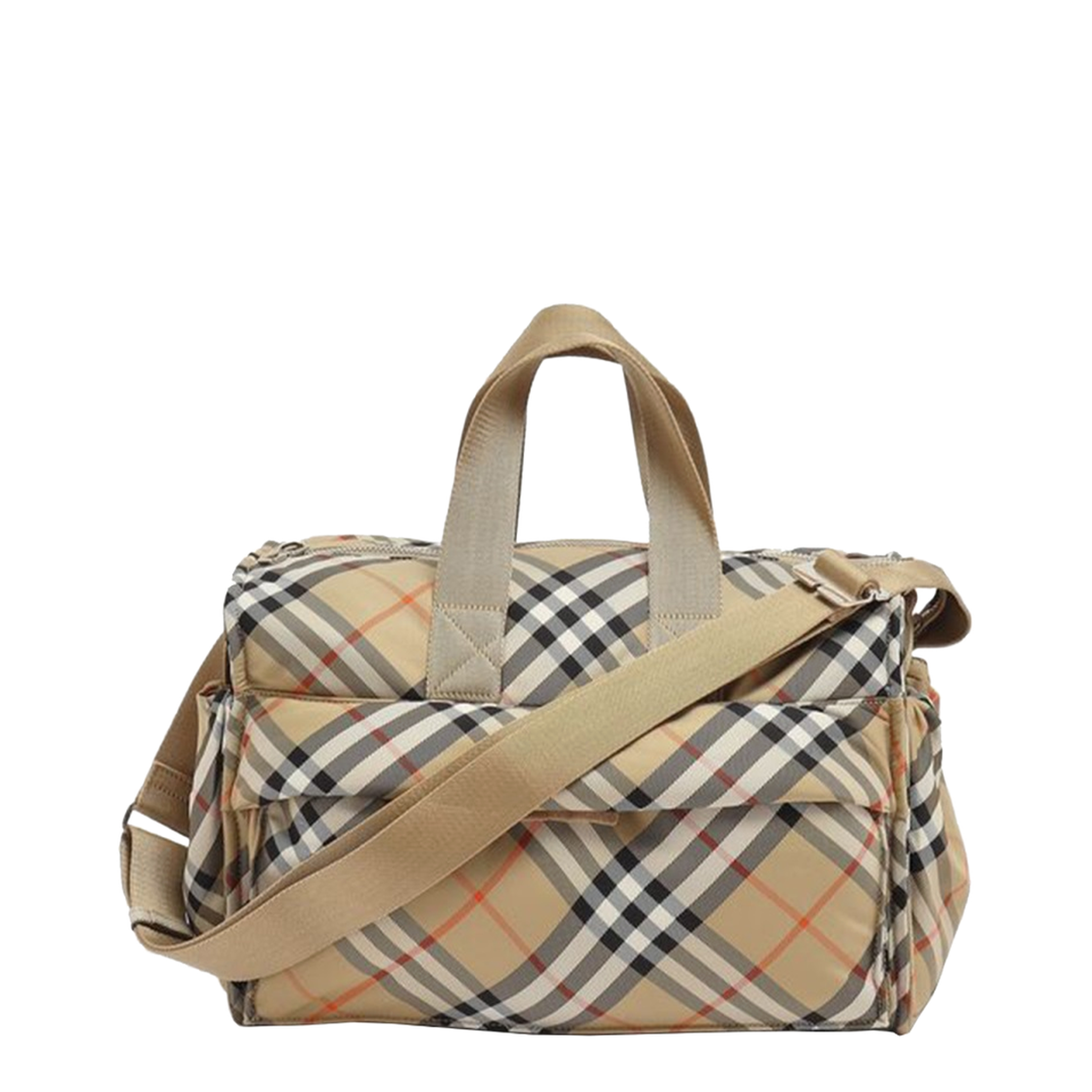 Check Polyamide Changing Bag - Sand IP Check (Beige Check) - Image 1