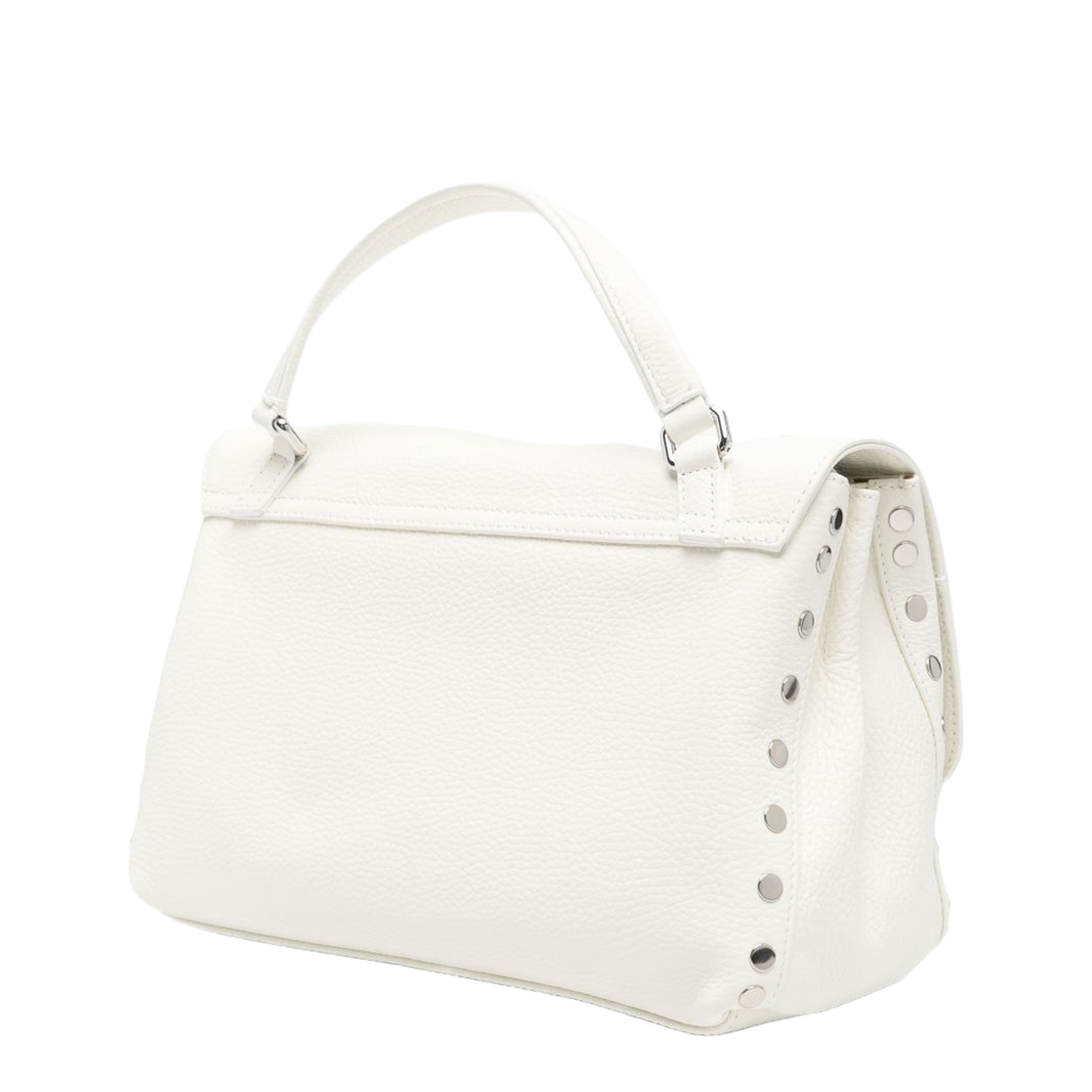 Postina Small Tumbled Leather Messenger Bag - Bianco Latte - Image 4