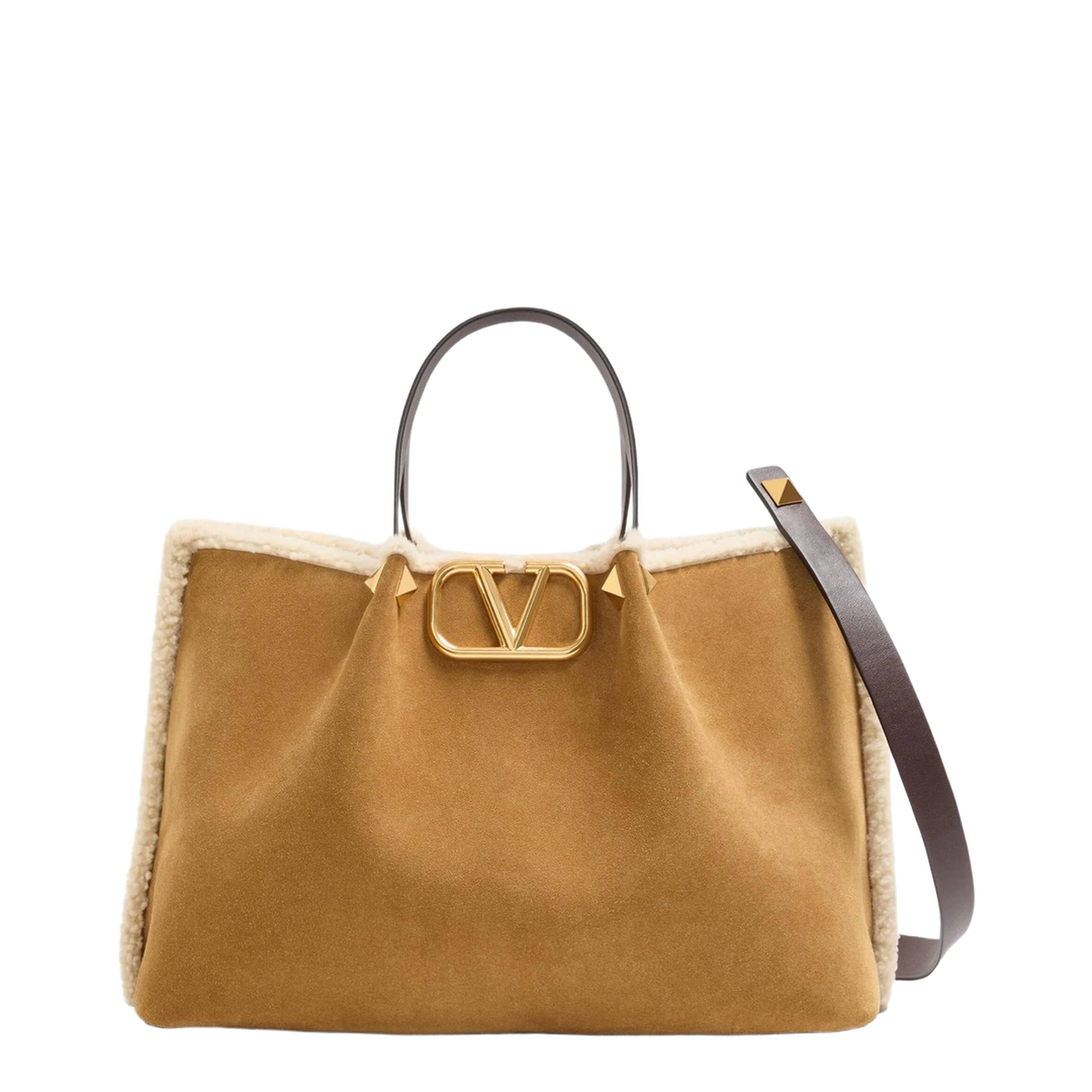 Suede And Sheepskin Medium Tote Bag - Image 4