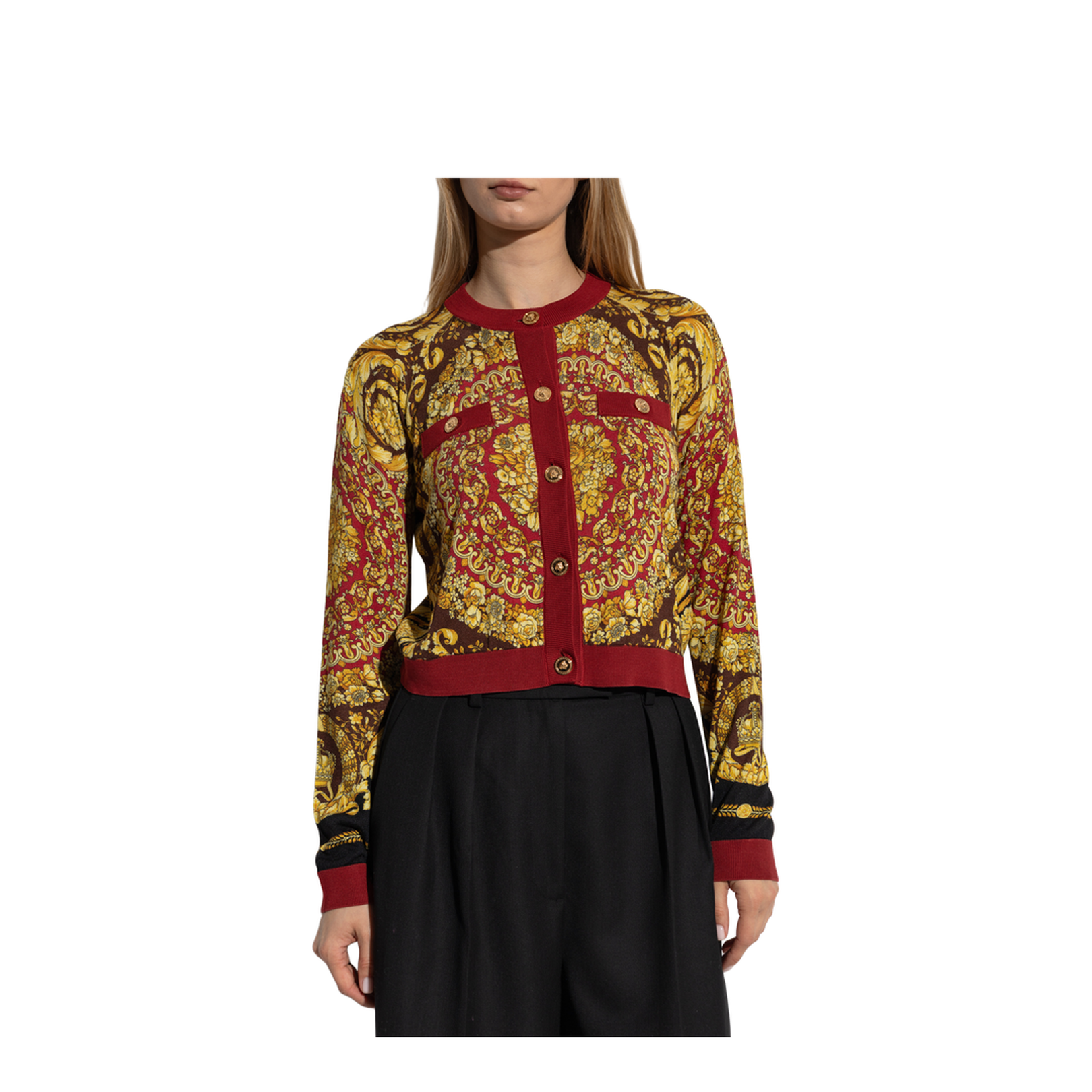 Baroque Silk Knit Cardigan - Image 3
