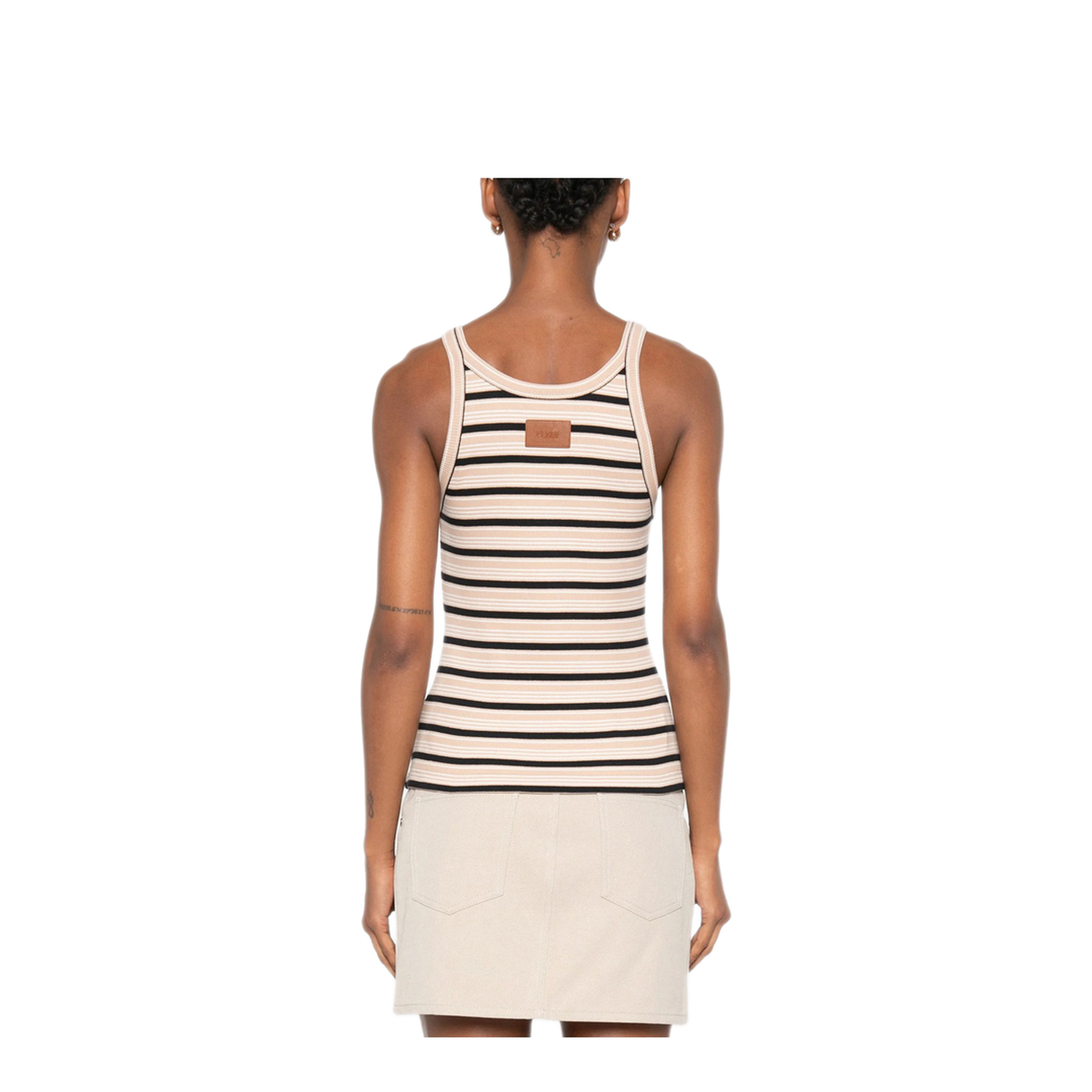 Multicolour Cotton Striped Knit Top - Image 4