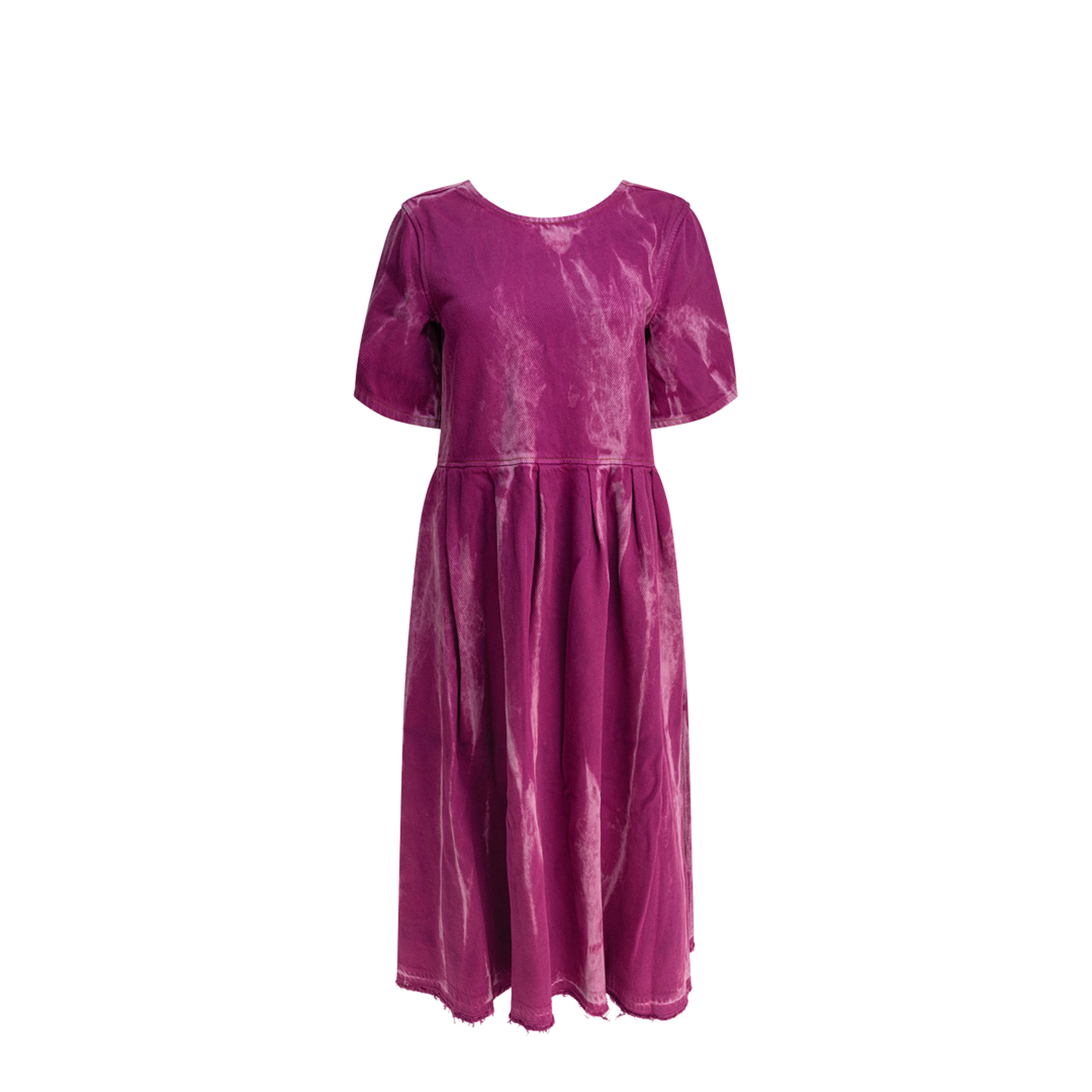 Denim Midi Dress With Open Back - Image 1