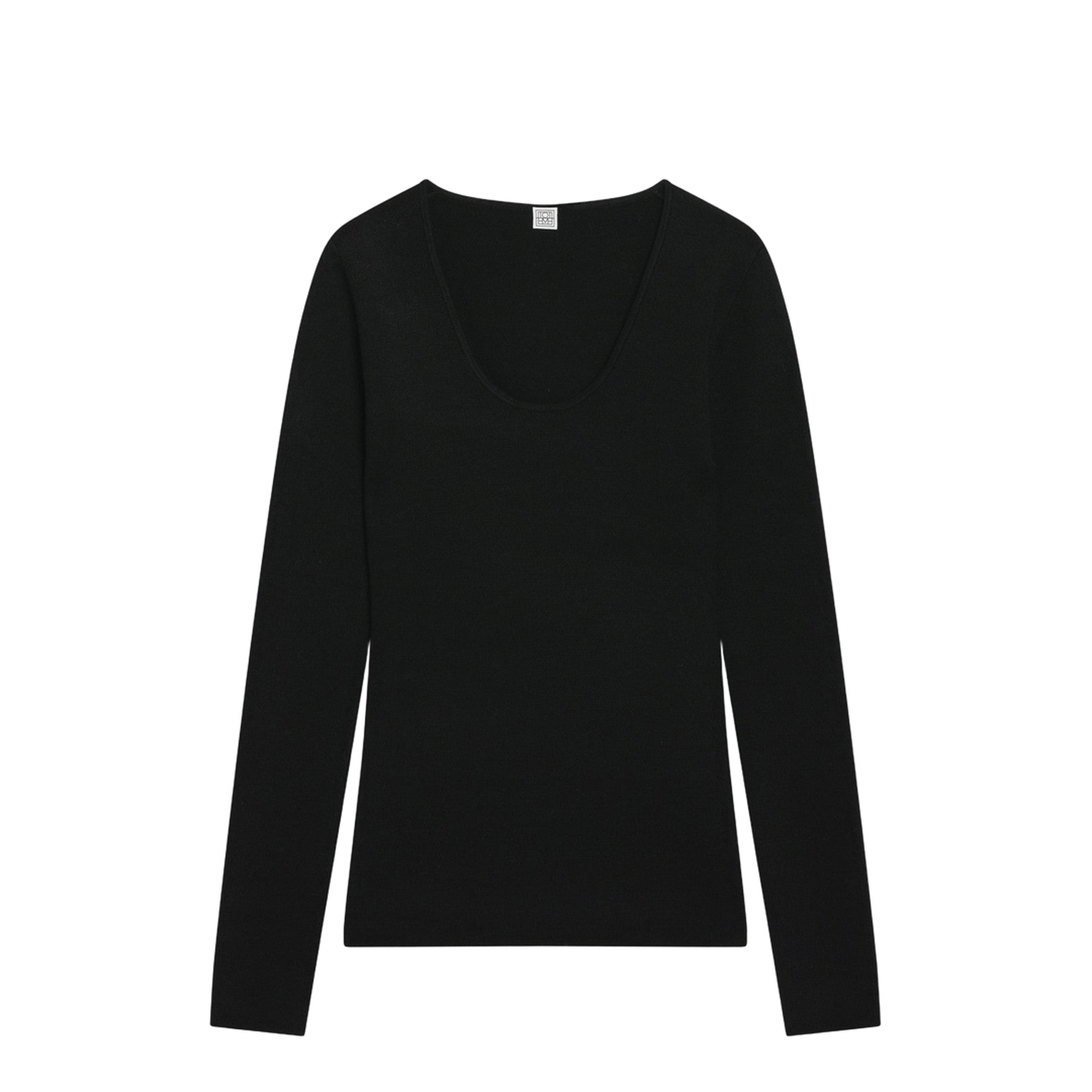 Black Wool-Blend Knit Top - Image 1