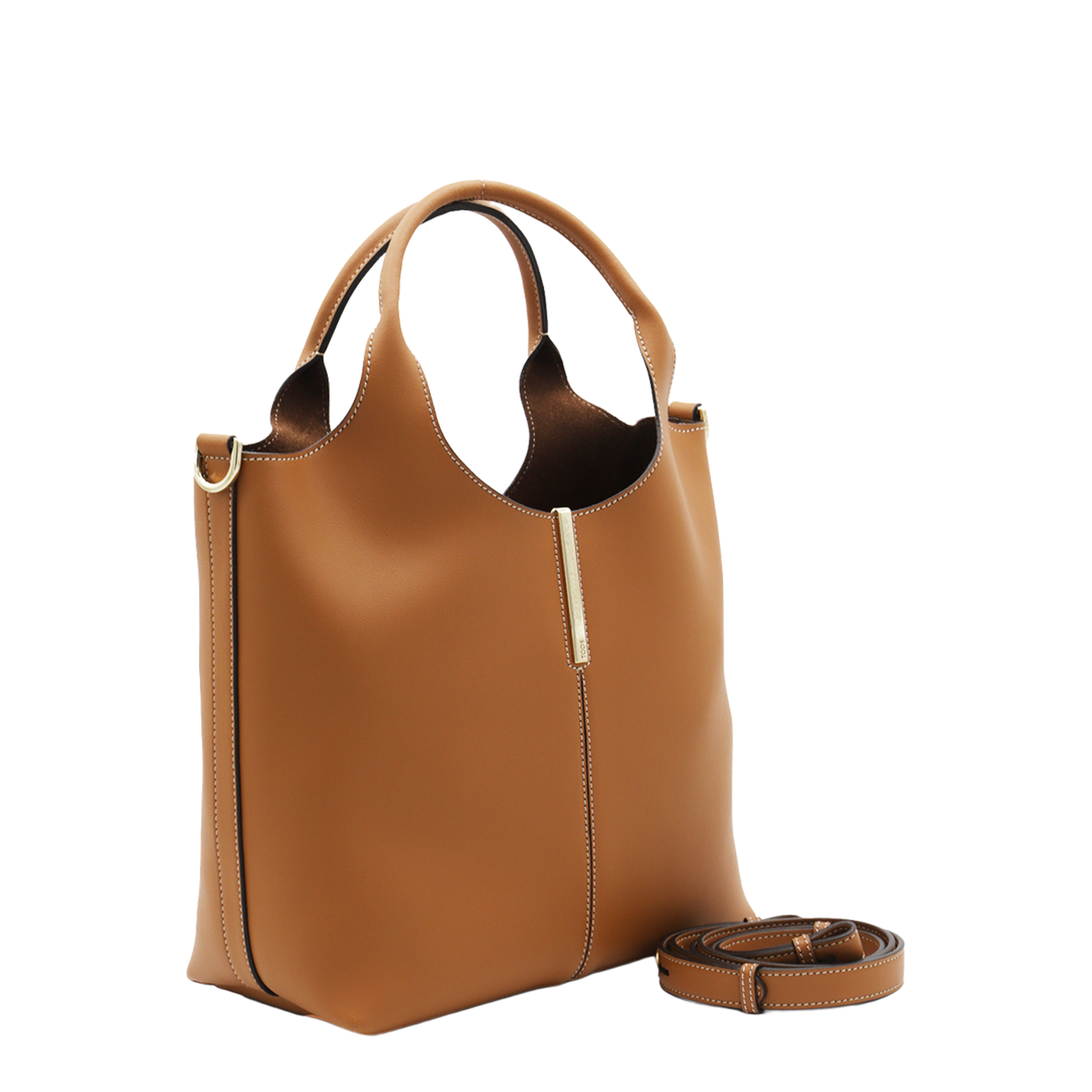 Small Calfskin Tote - Brown - Image 2