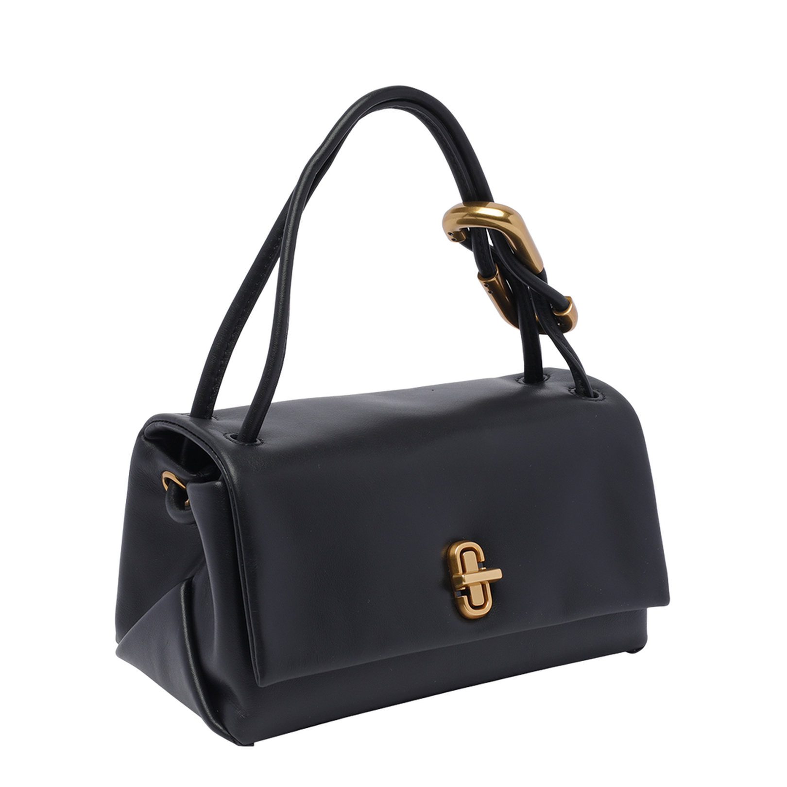 Mini Dual Bag Leather Top-Handle Bag - Black - Image 2