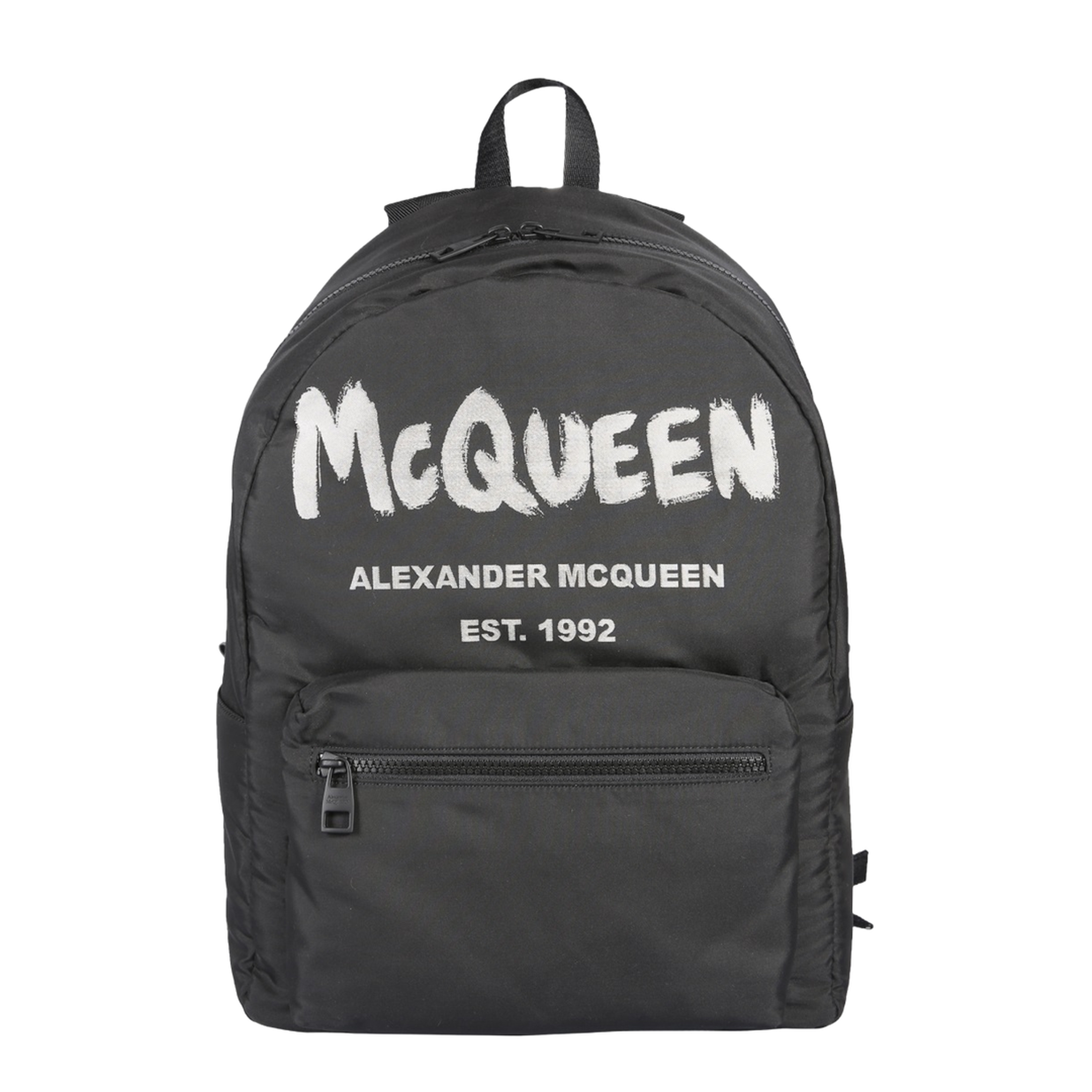 McQueen Graffiti Metropolitan Backpack - Black/Ivory - Image 1