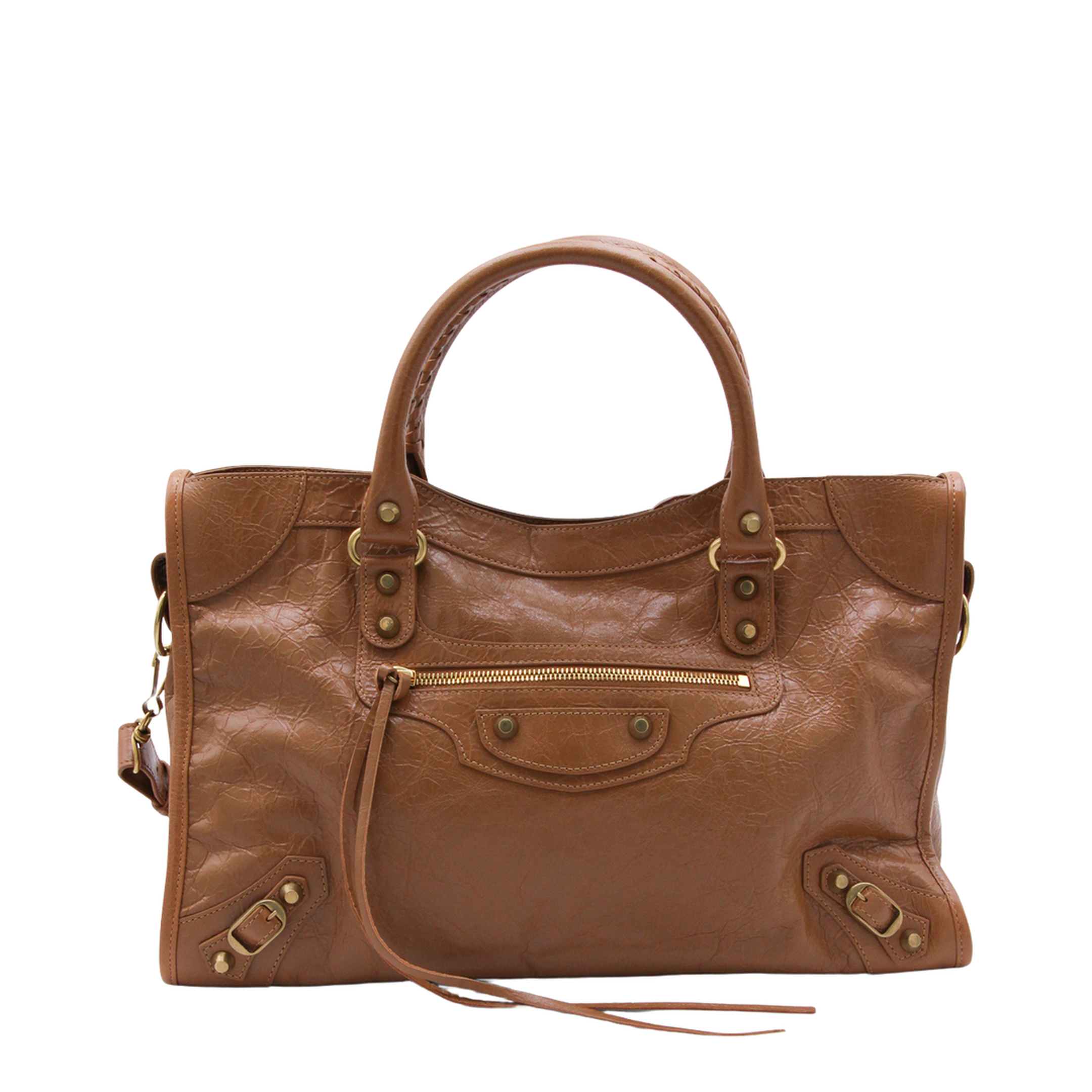 Le City Medium Arena Lambskin Handbag - Camel - Image 1