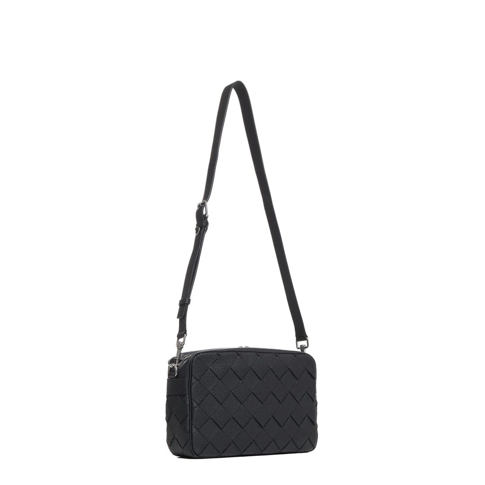 Intrecciato Leather Camera Bags - Black - Image 4