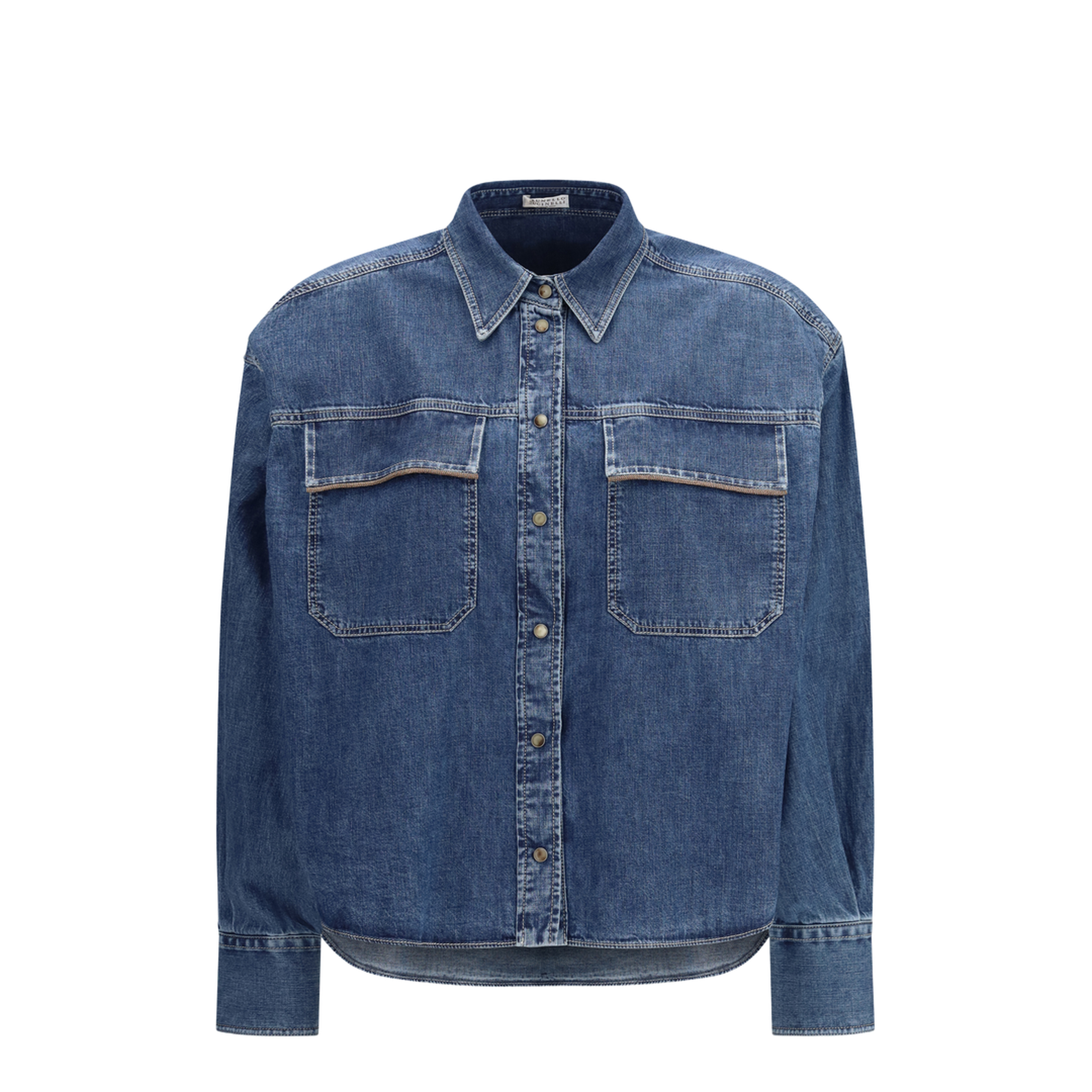 Denim Shirt with Jewel Details - Image 1