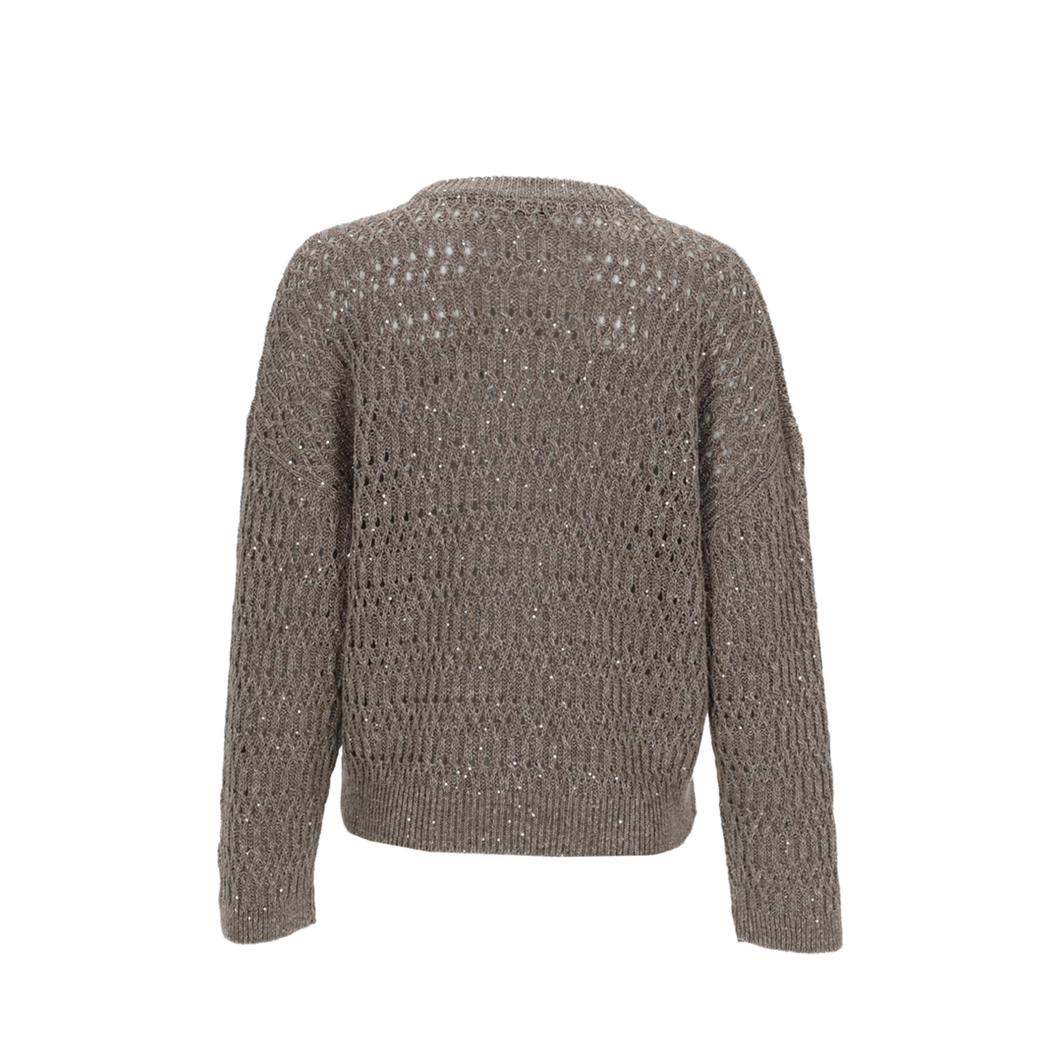 Linen Knitted Sweater Grey - Image 3