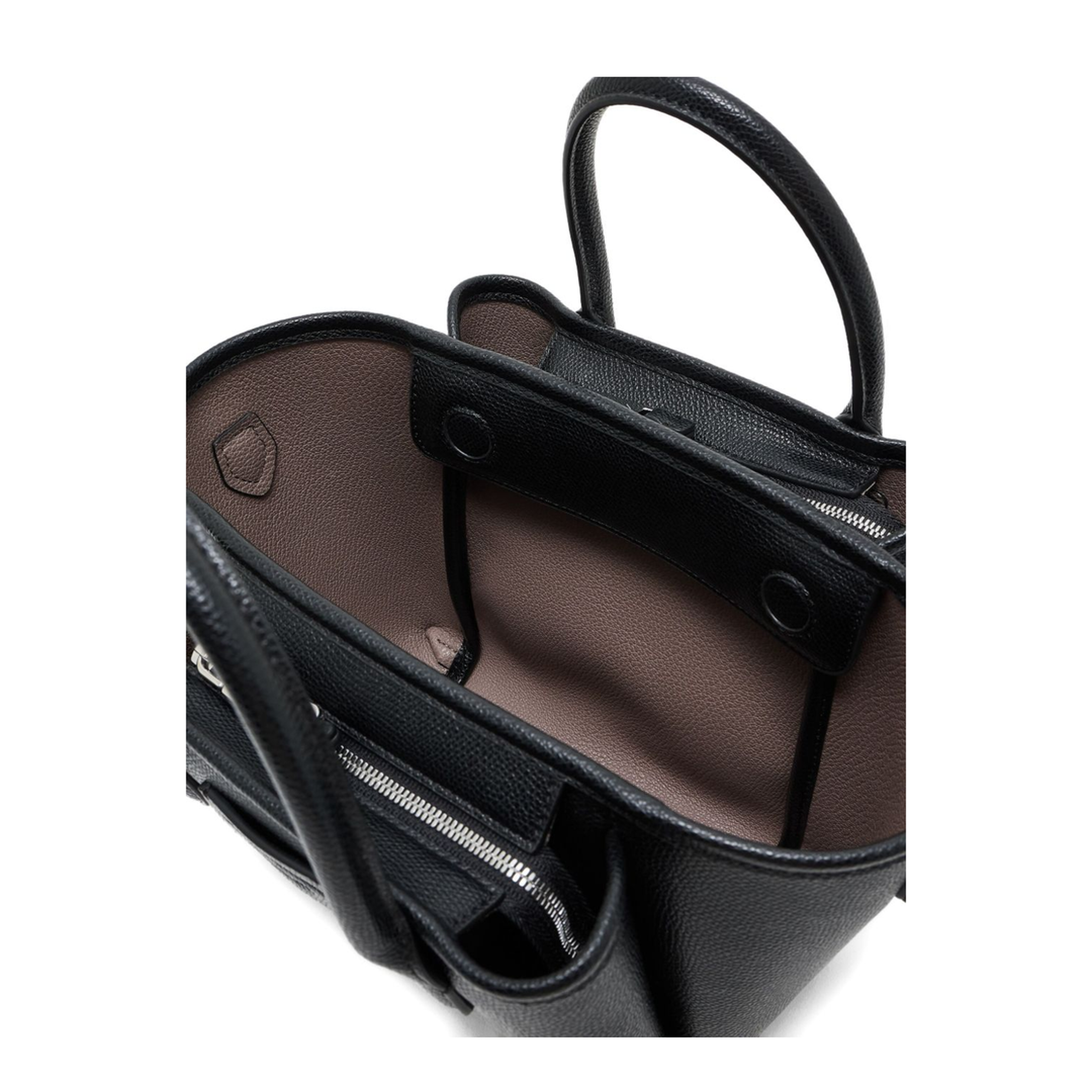 Odette Small Polyurethane Tote - Nero Taupe - Image 2