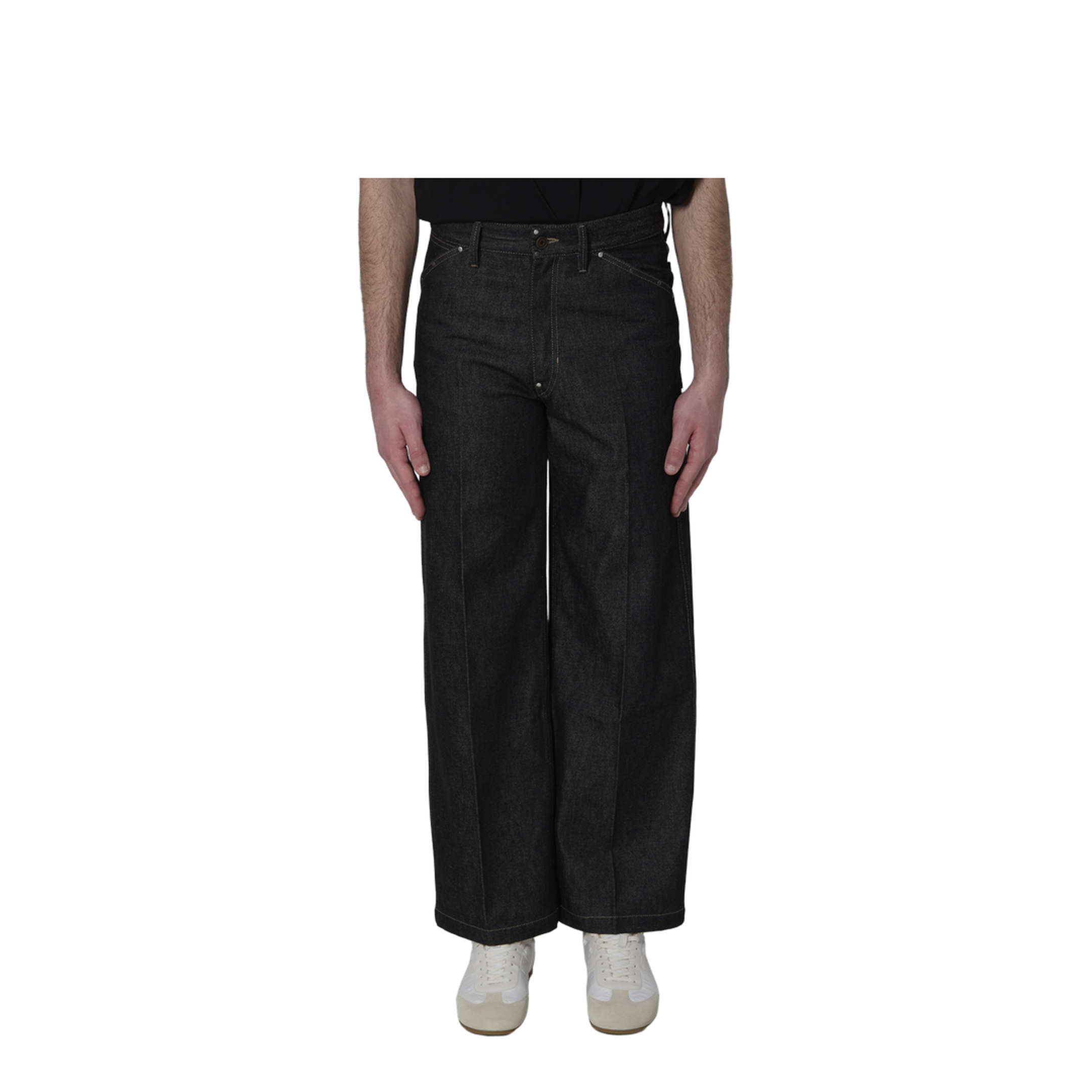 Wide-Leg Jeans With Studs - Image 1