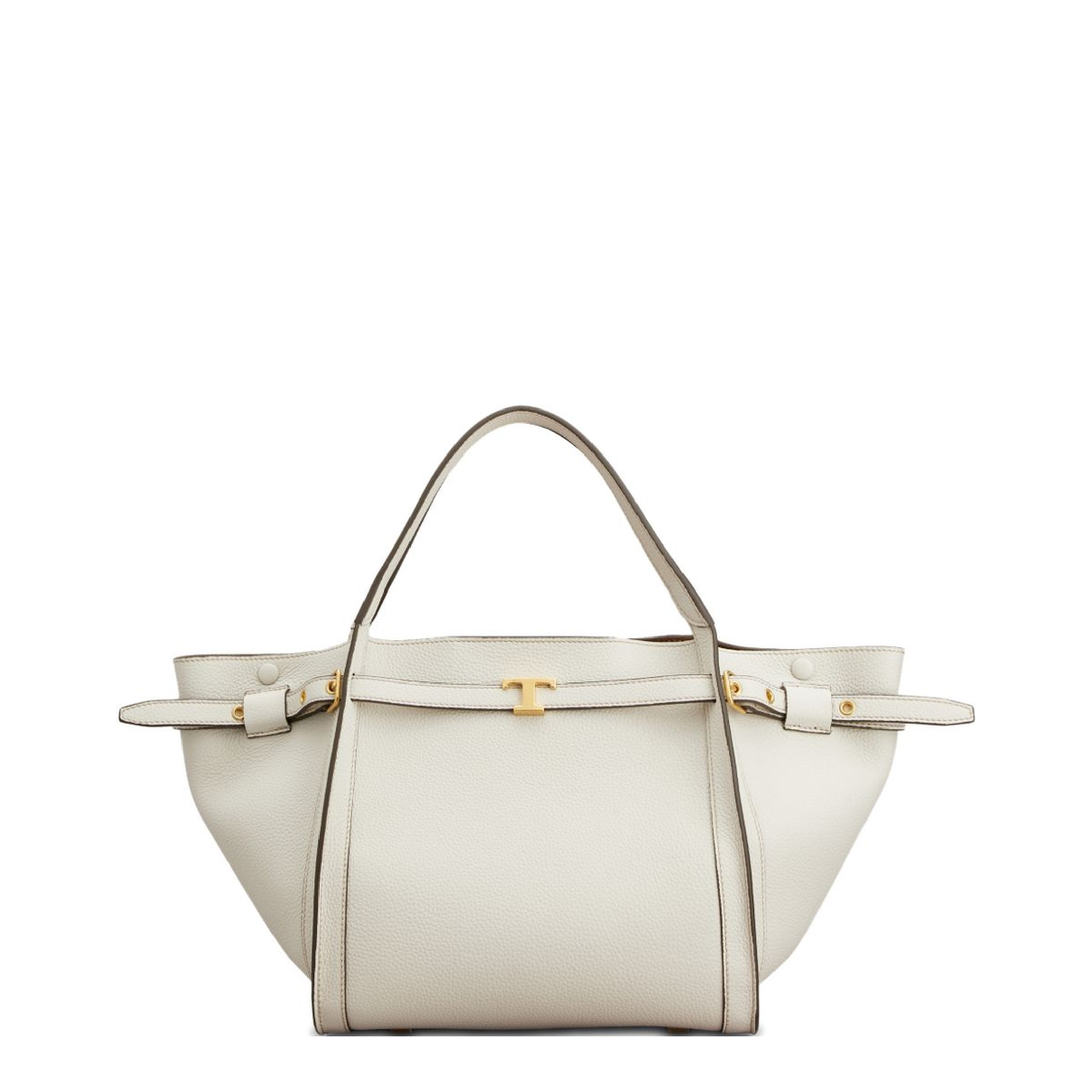 T Timeless Medium Calf Leather Tote - White - Image 1