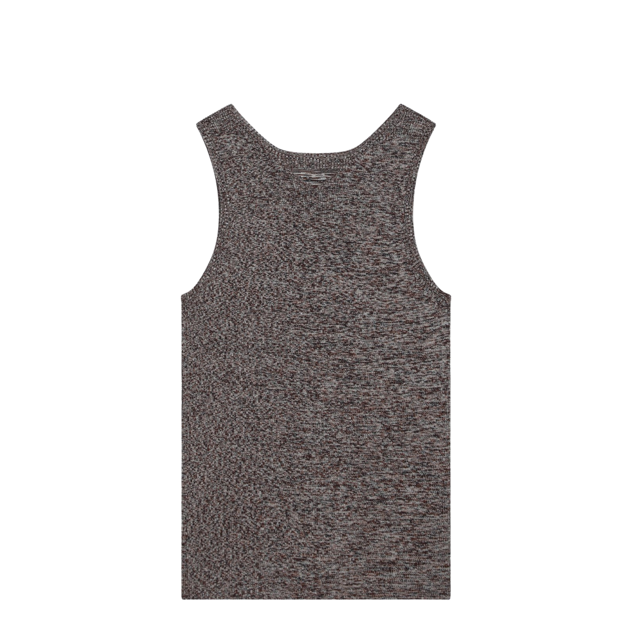 Ribbed Tank Top with Blue Brown Pattern - Image 2