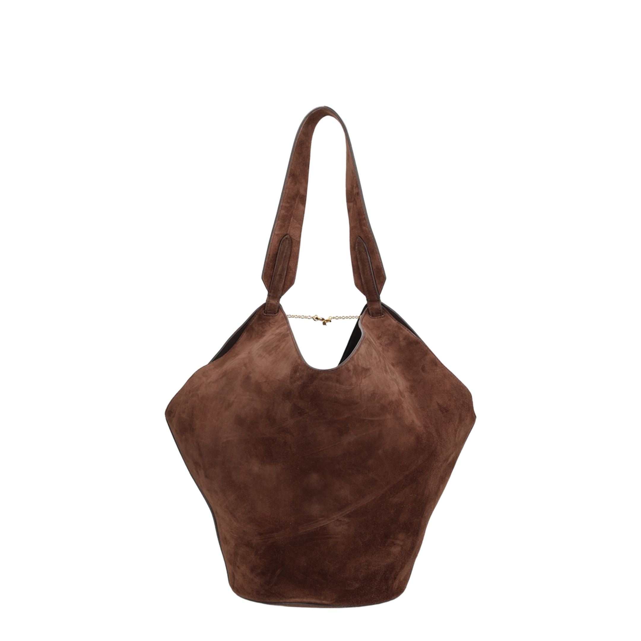 Lotus Small Suede Tote - Dark Brown - Image 2