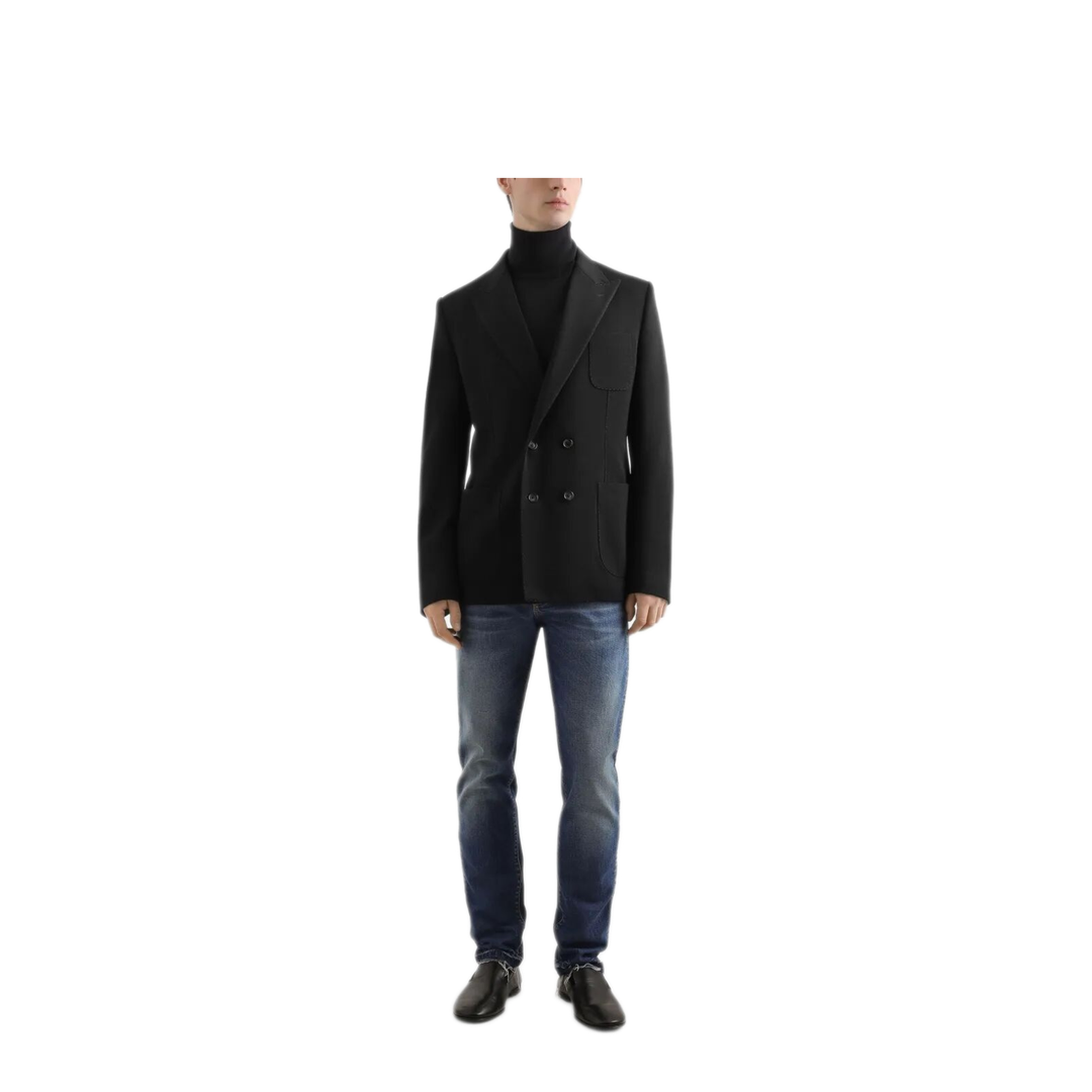 Double-Breasted Wool Blazer - Image 2