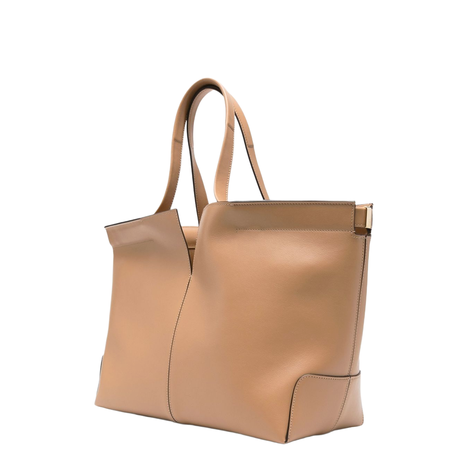 Light Brown Calf Leather Top Handle Bag - Image 5