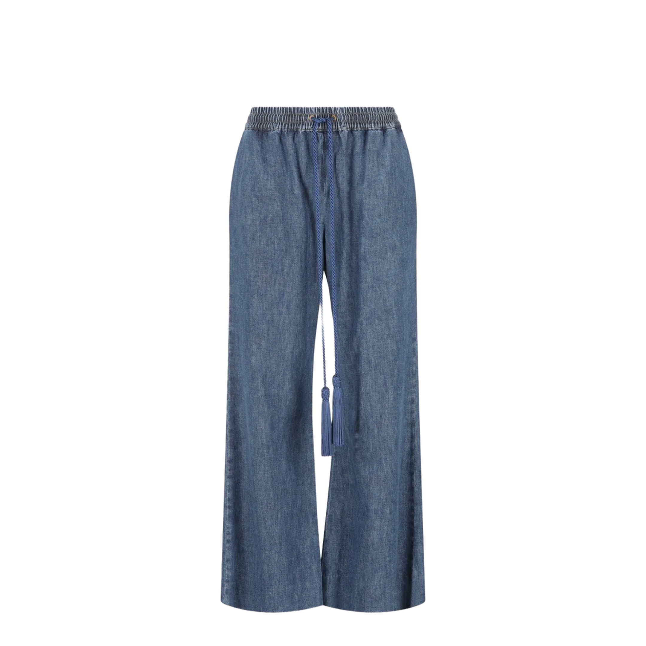 Tassel-Detail Wide-Leg Jeans - Image 1
