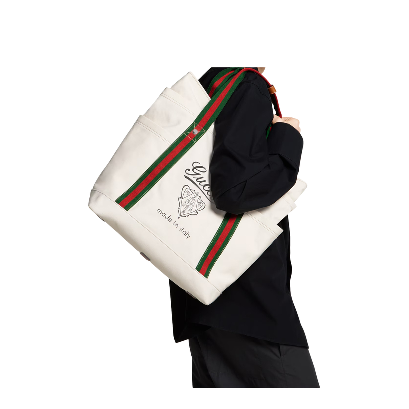 Large Canvas Printed Canvas Tote Bag - White - Image 5