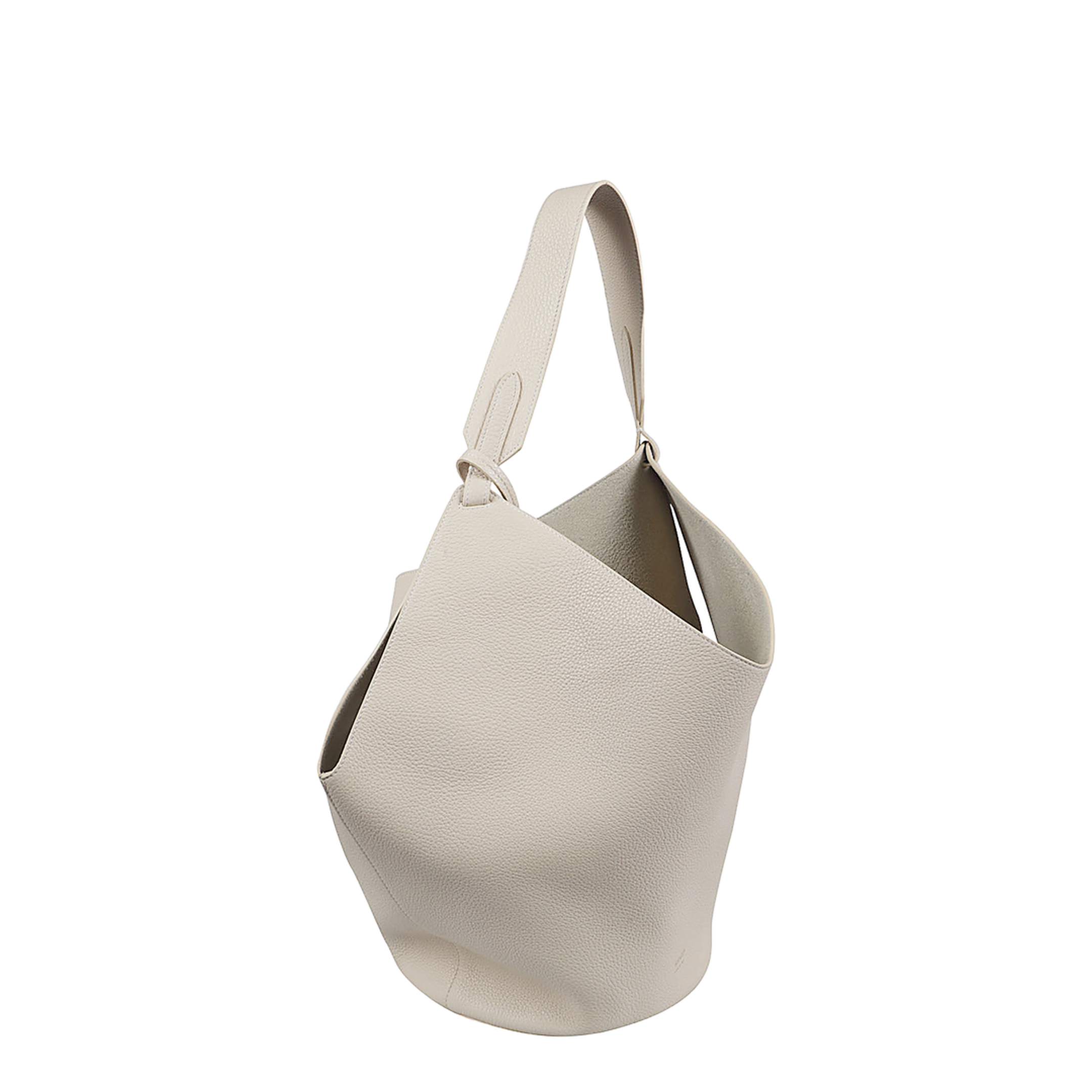 Lotus Medium Calf Leather Shoulder Bag - Beige - Image 3