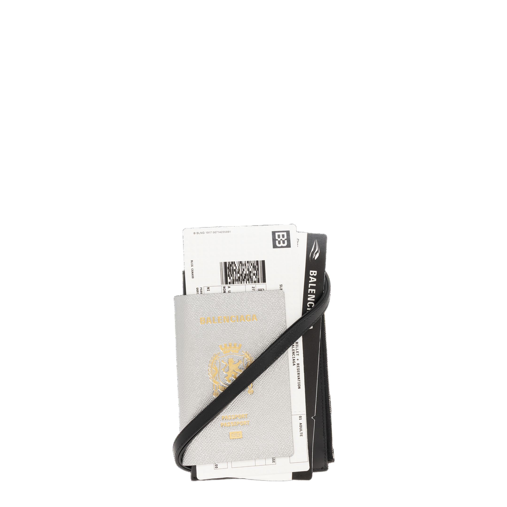 Leather Wallet on a Strap - Black - Image 1