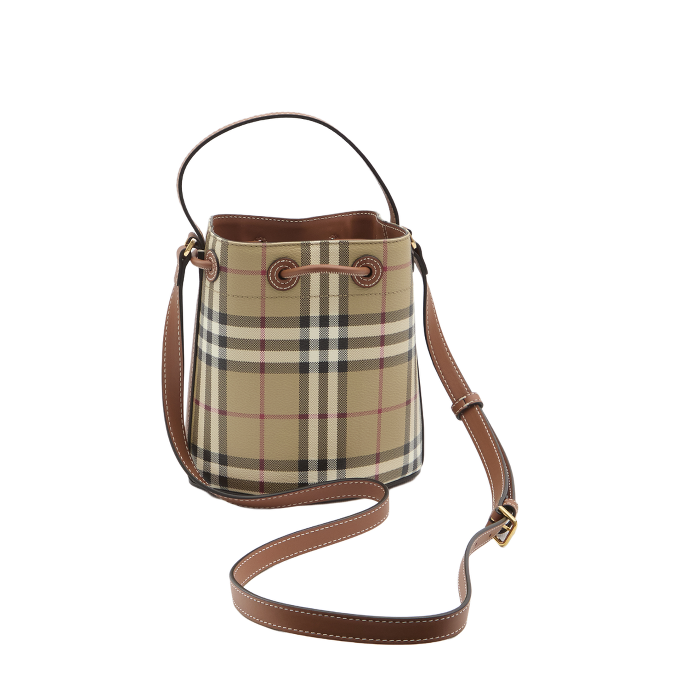 Check Mini Bucket Bag - Image 2