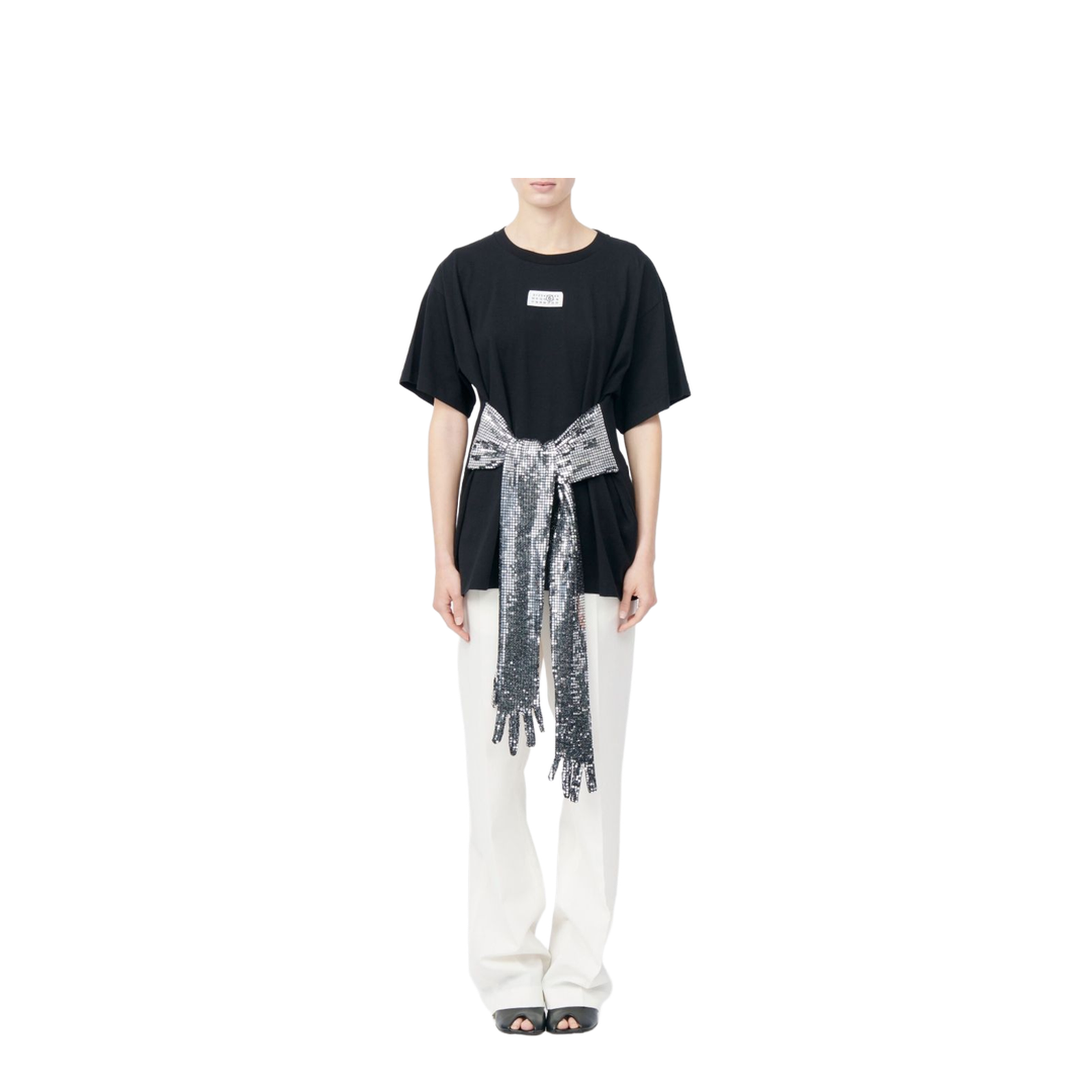 Black Cotton T-Shirt with Gloves - Image 2