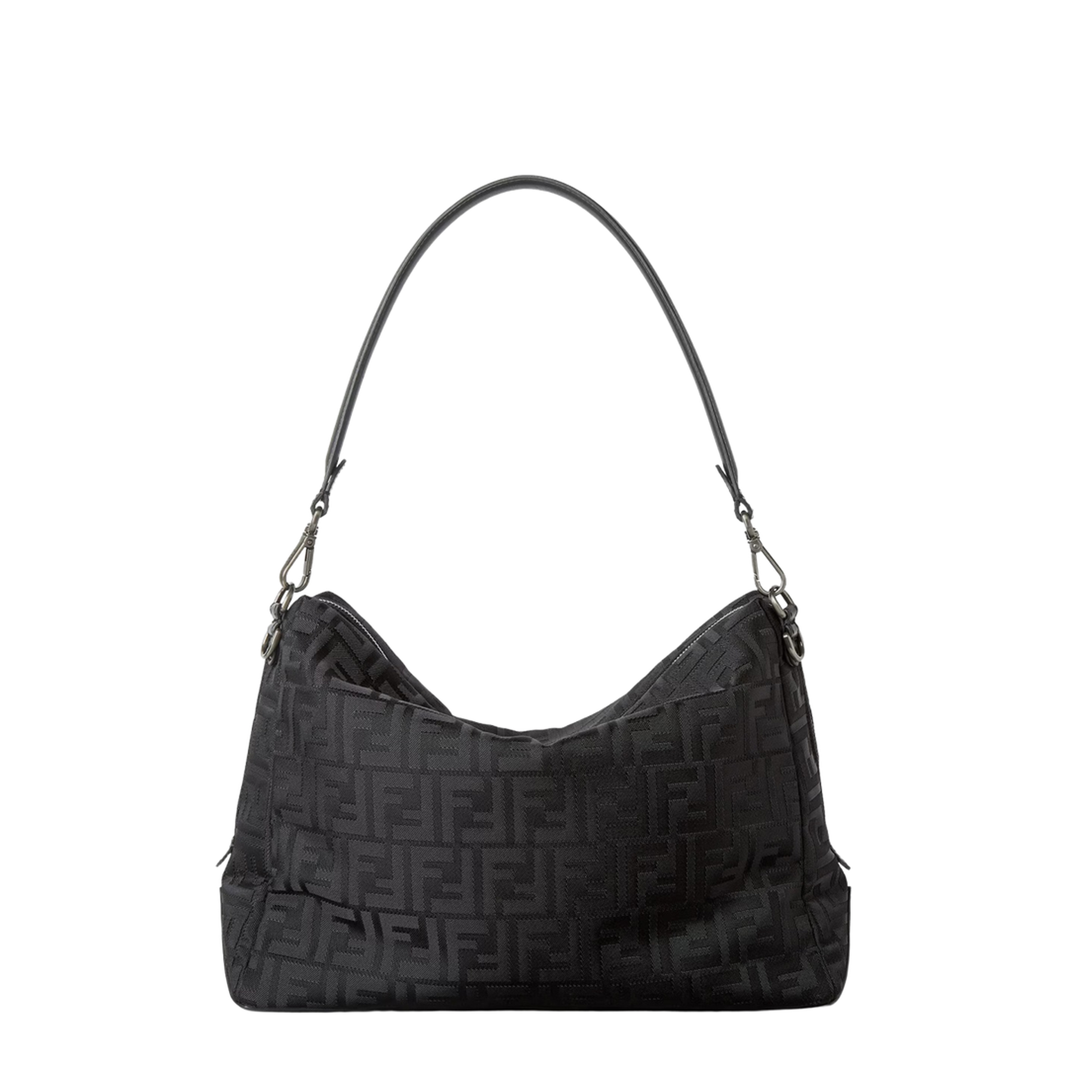 Lui Large FF Nylon Shoulder Bag - Black - Image 3