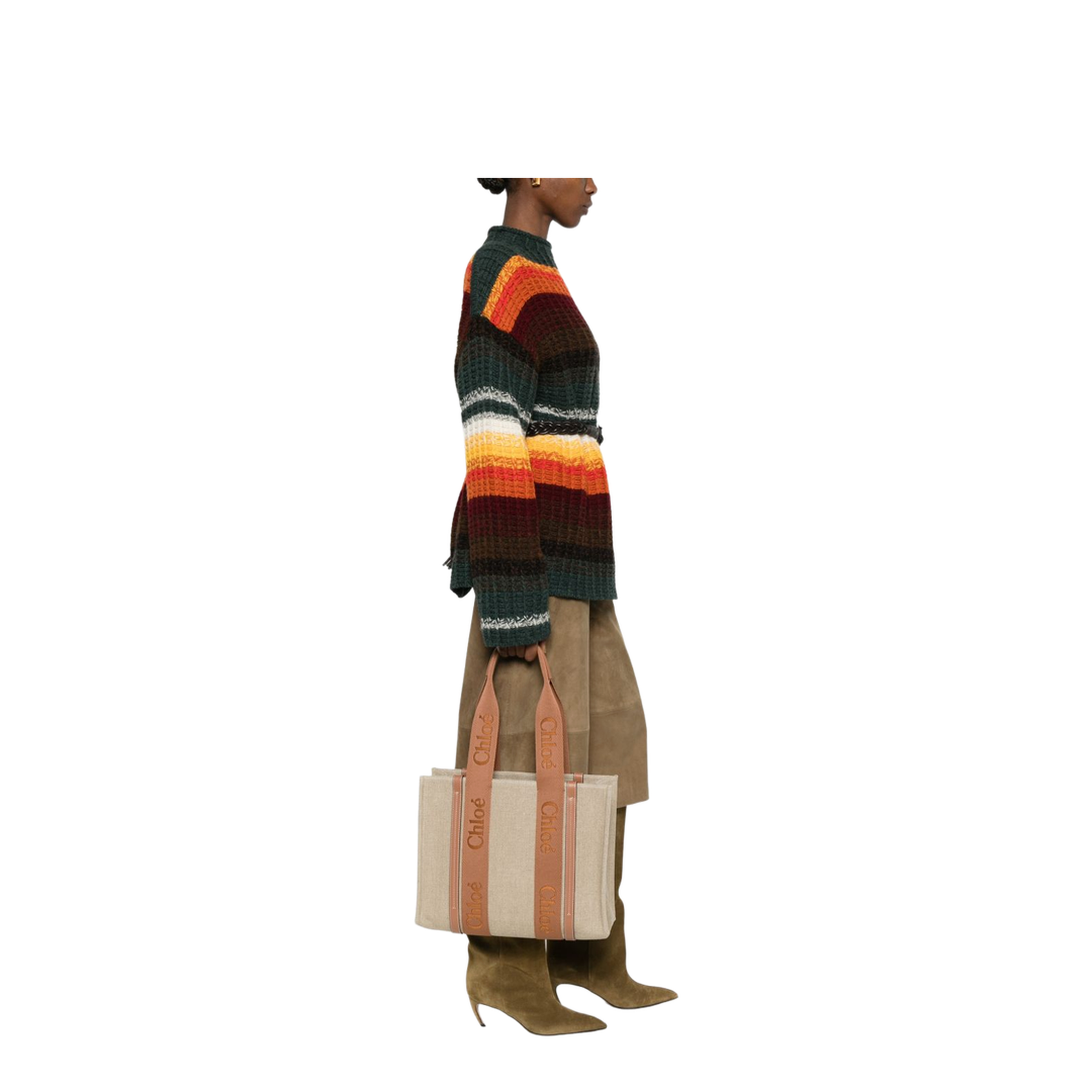 Woody Linen Tote Bag - Dusty Tan - Image 2