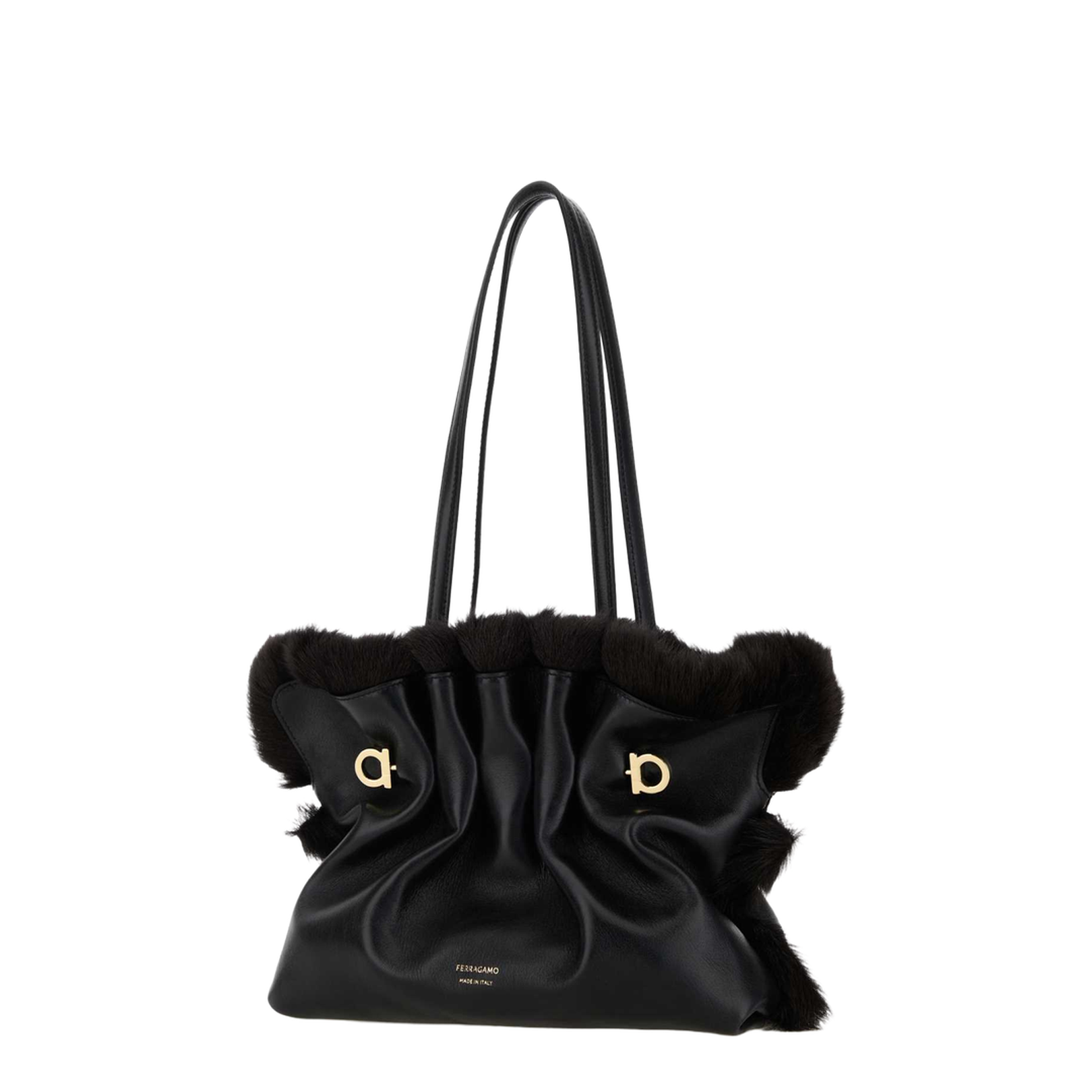 Black Leather Shoulder Bag - Image 2
