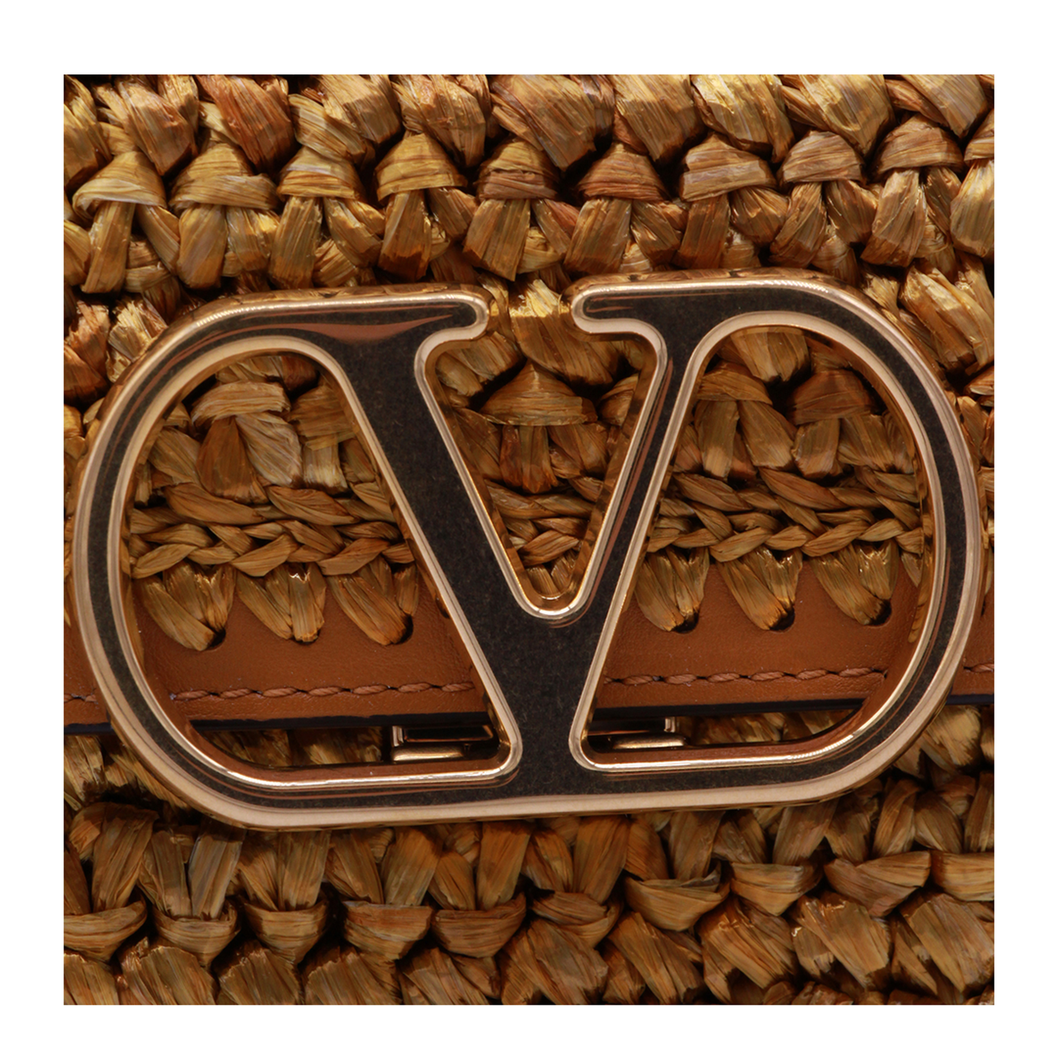 Knitted Small Viscose Shoulder Bag - Gold - Image 4