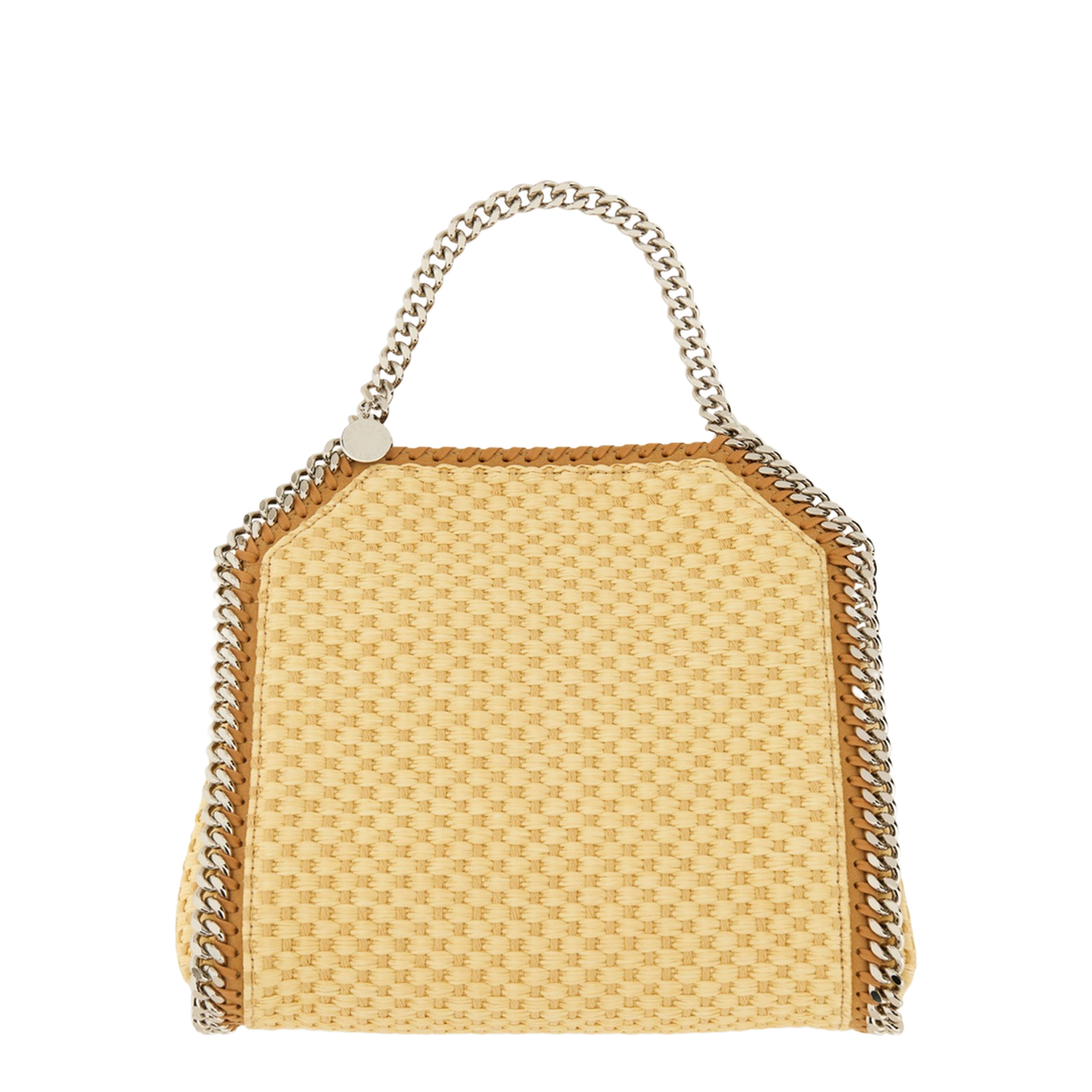 Natural Beige Falabella Woven Mini Tote Bag - Image 1