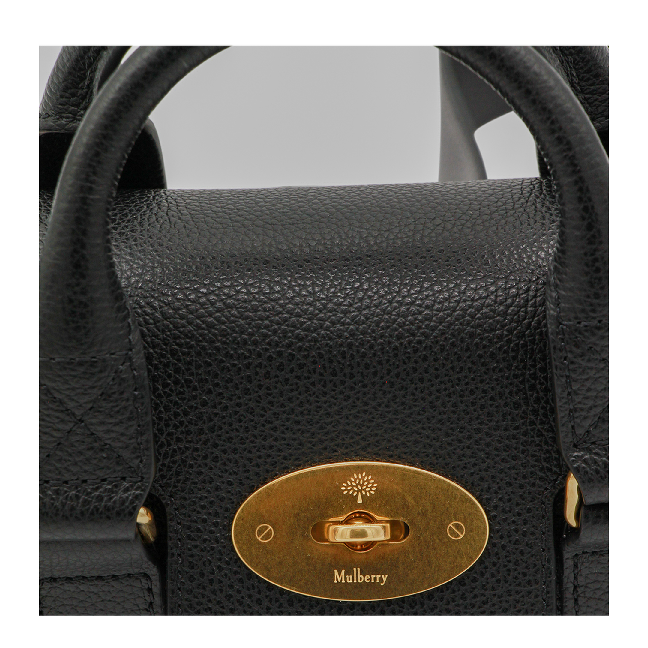 Bayswater Mini Small Classic Grain Top-Handle Bag - Black - Image 8