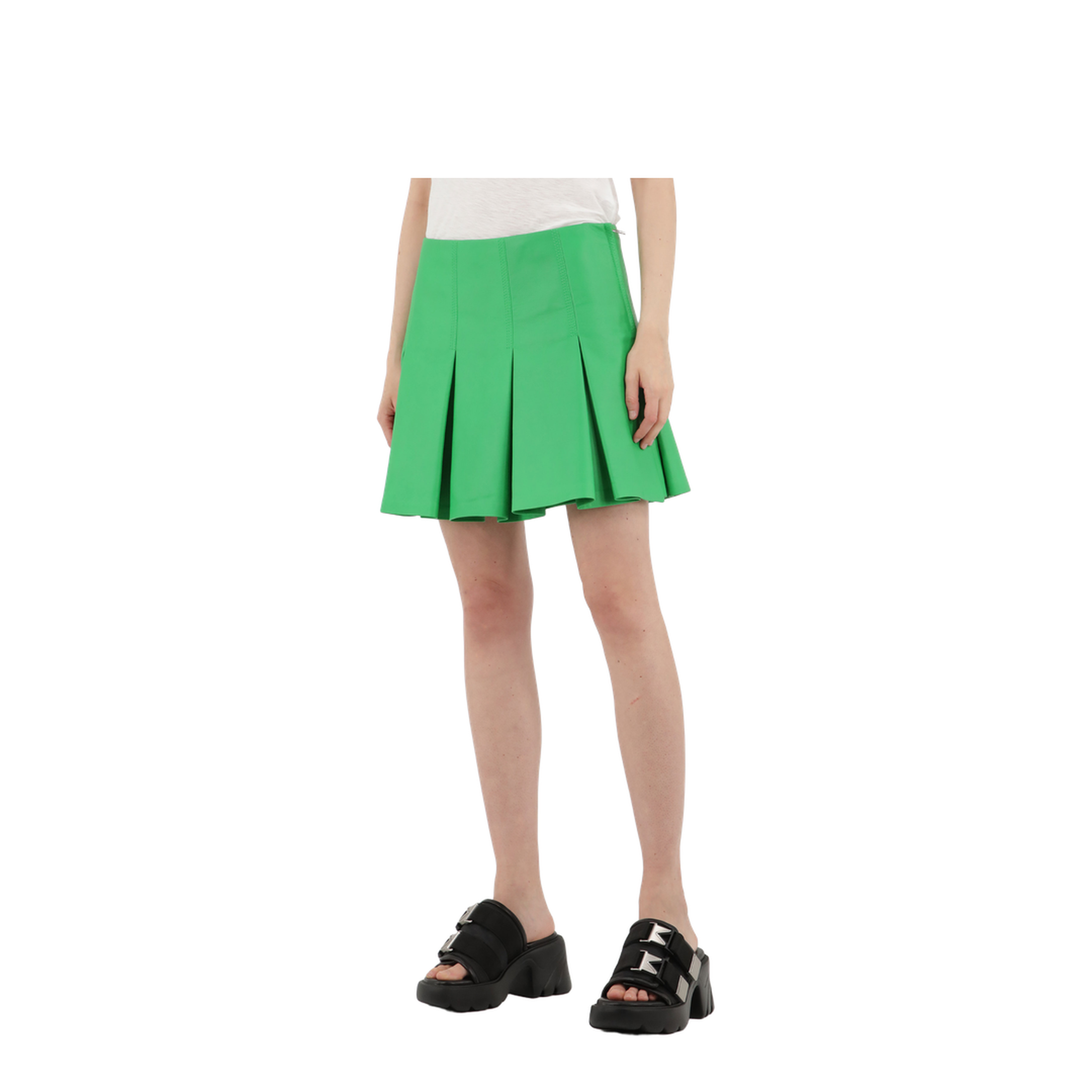Green Leather Skirt - Image 2