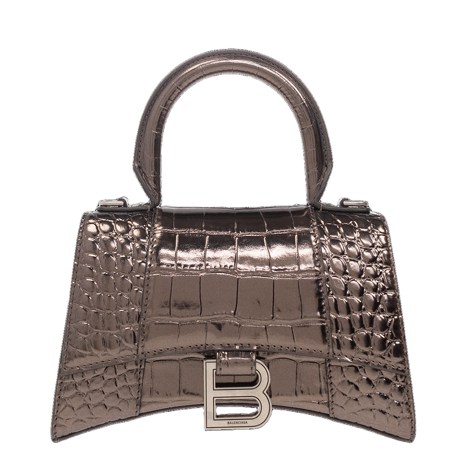 Hourglass Small Leather Top-Handle Bag - Image 3